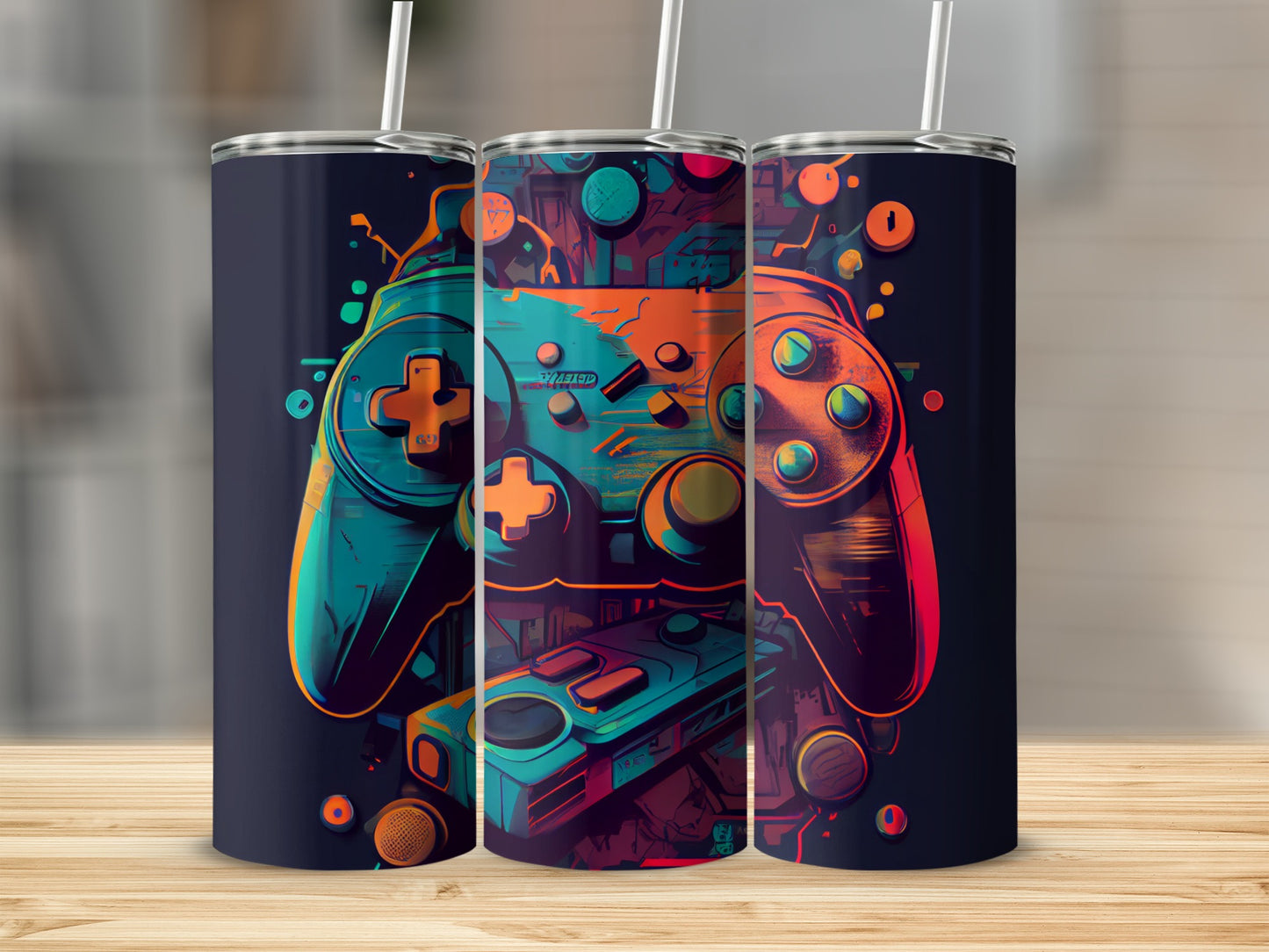Colorful Gaming Controller Themed Drinkware Product
