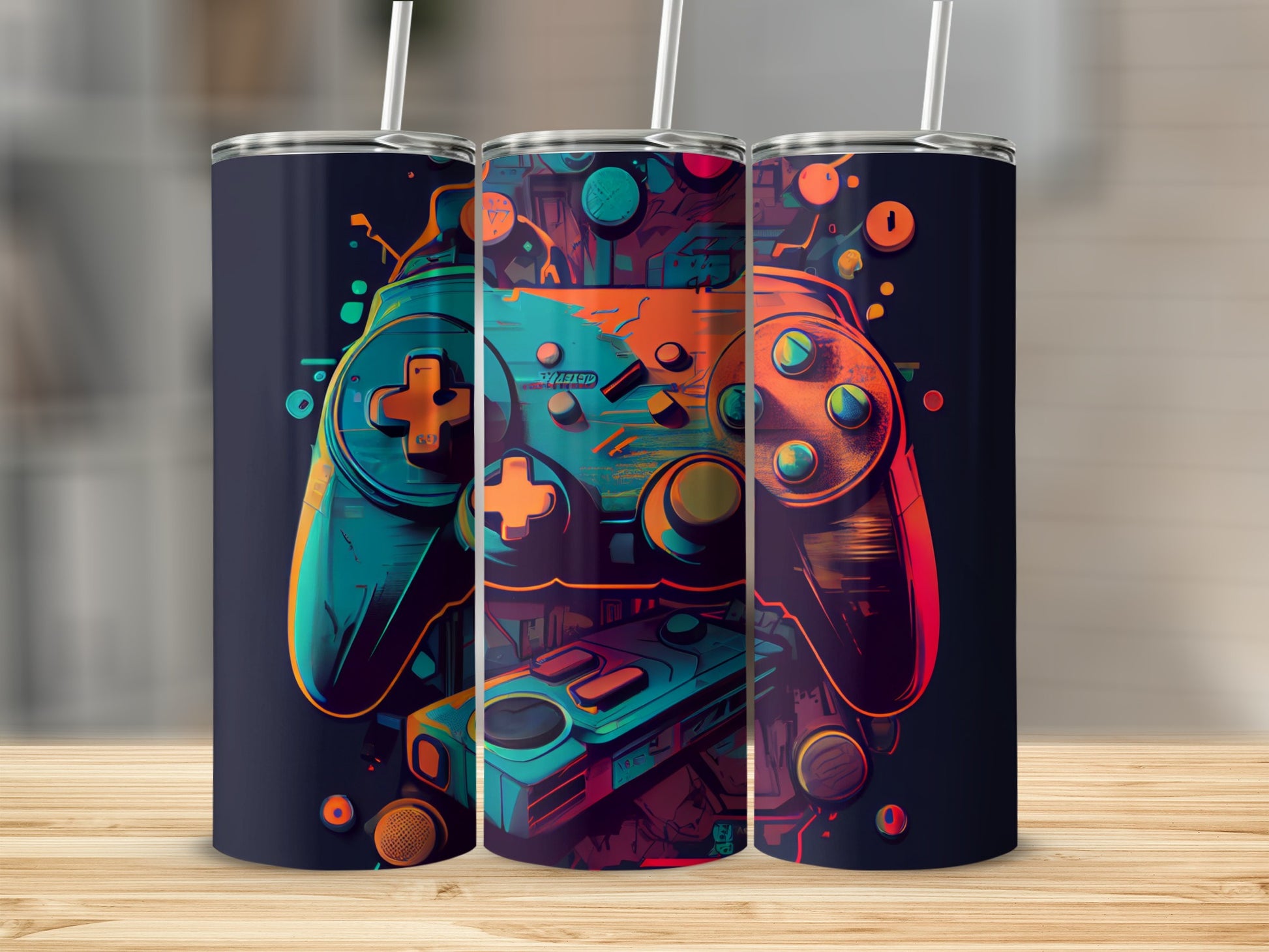 Colorful Gaming Controller Themed Drinkware Product