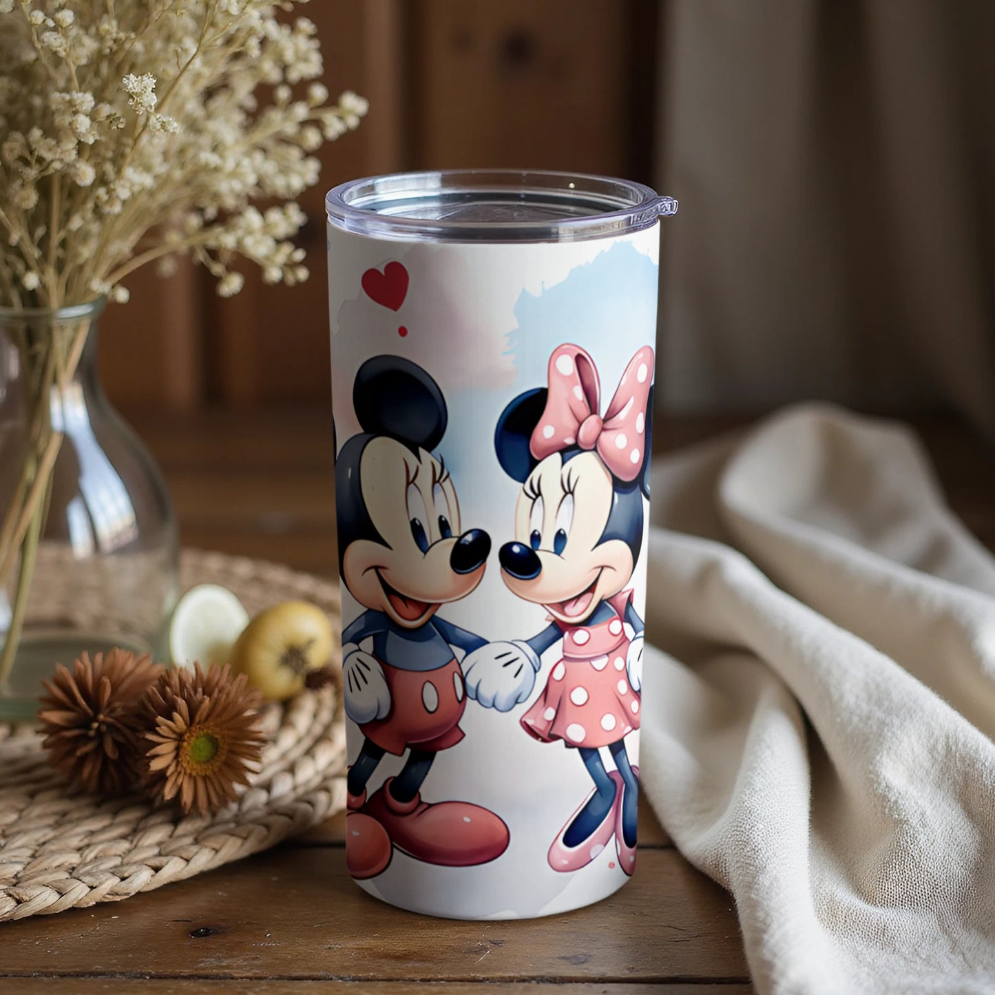 Mickey and Minnie Mouse Illustrated Tumbler