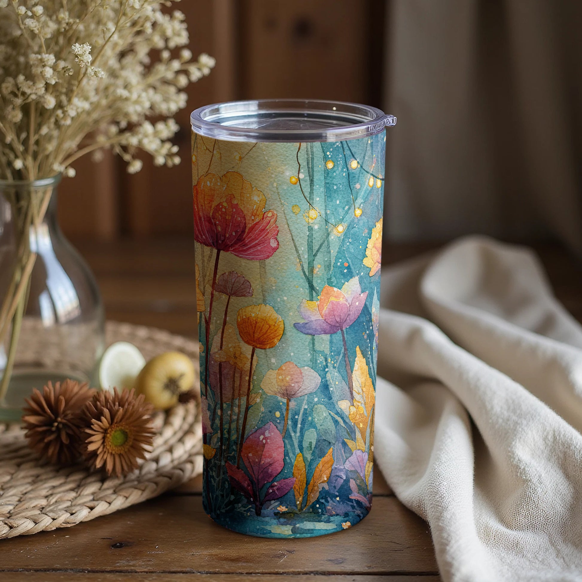 Floral Fantasy Garden Theme Drinkware Tumbler