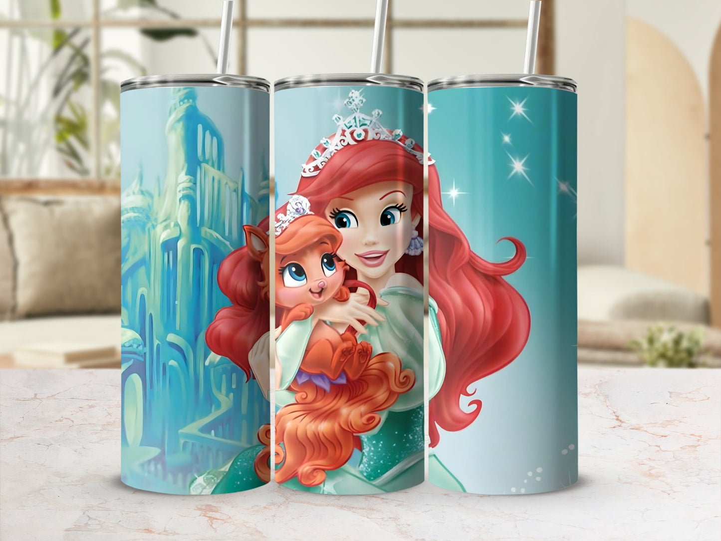 Beautiful Fairy Tale Princess and Pet Tumbler Design