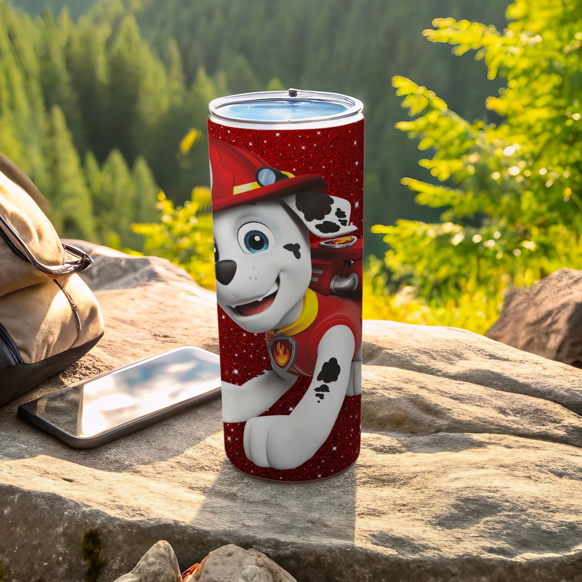 Cute Firefighter Dalmatian Design Insulated Tumbler Cup