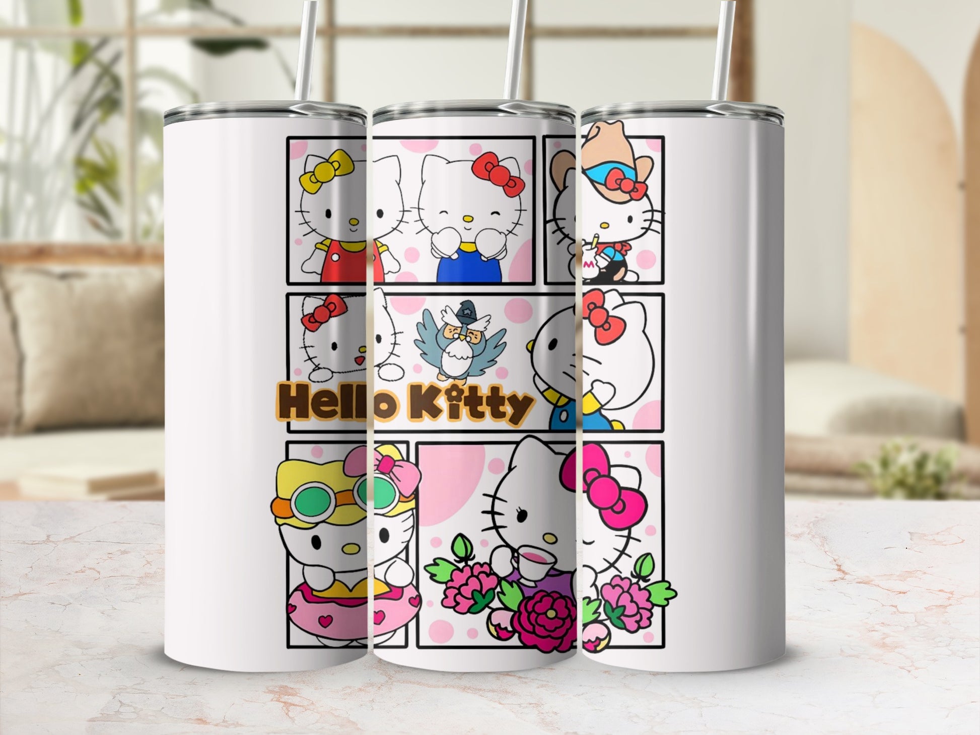 Hello Kitty Cartoon Design Stainless Steel Tumbler