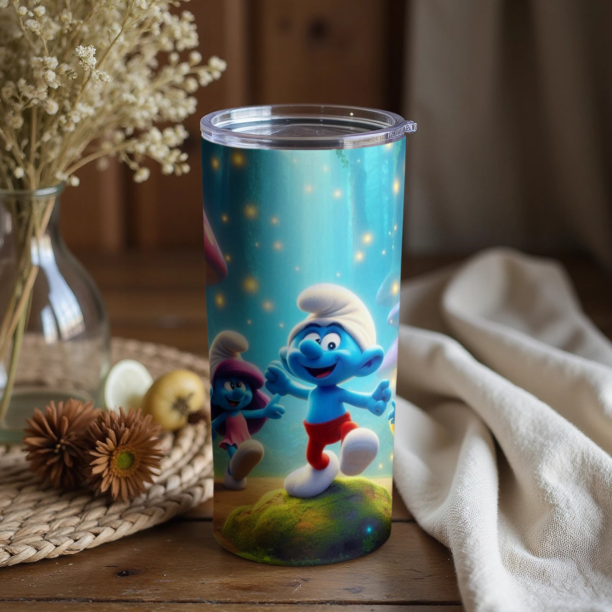Colorful Adventure Smurfs Tumbler Cup for Kids Drinkware