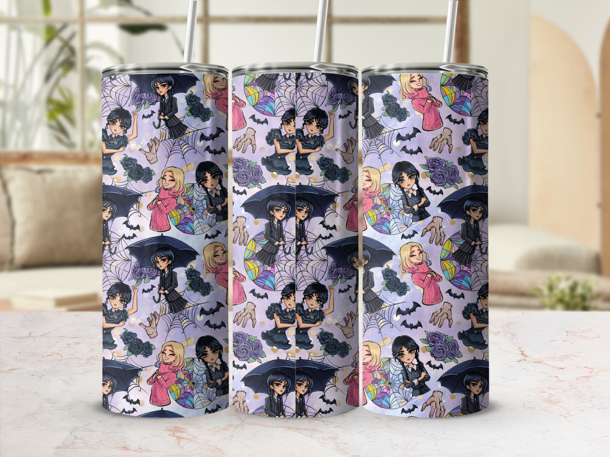 Gothic Anime Character Pattern Tumbler Cup