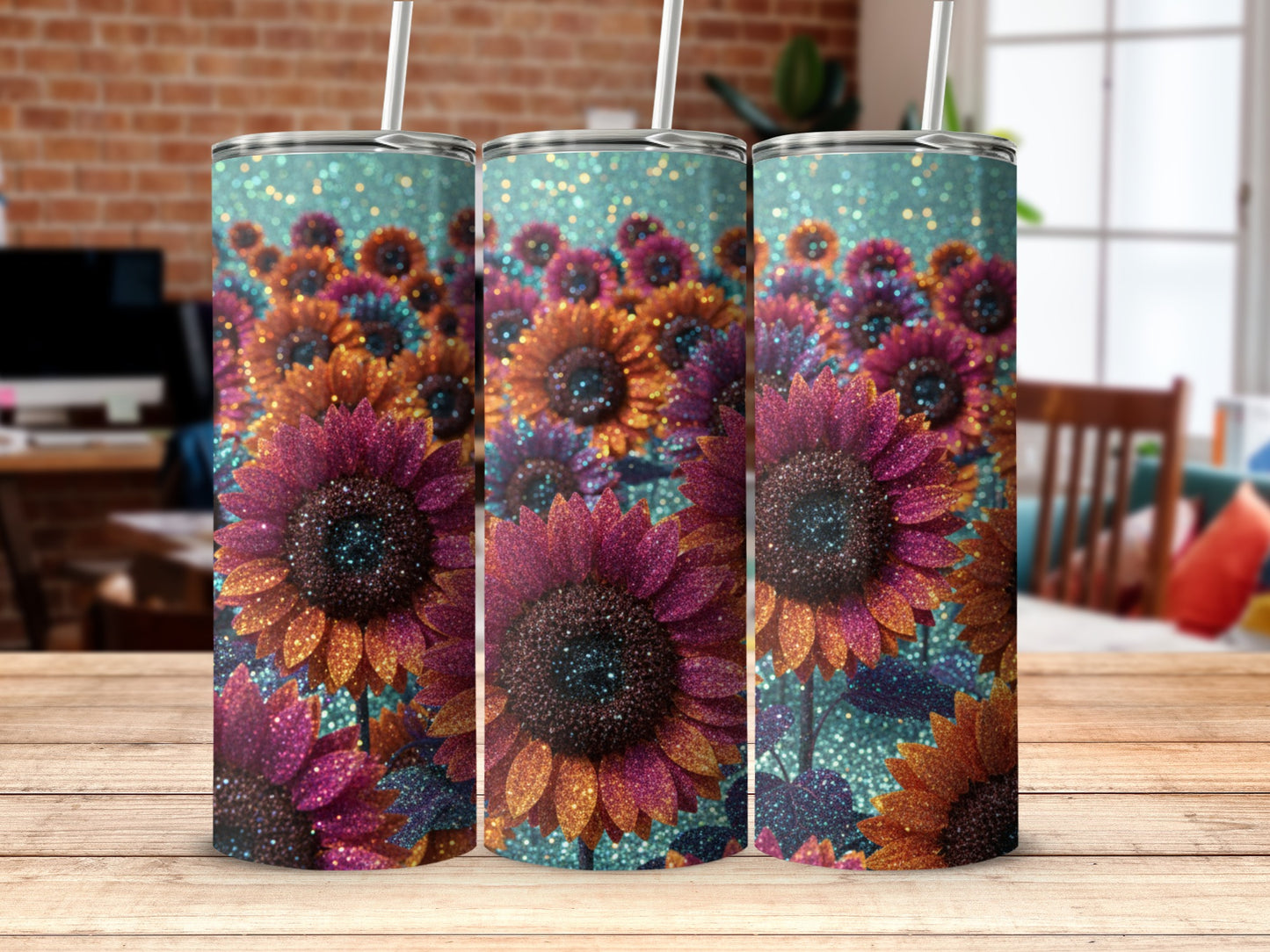 Beautiful Sunflower Design Insulated Tumbler Product