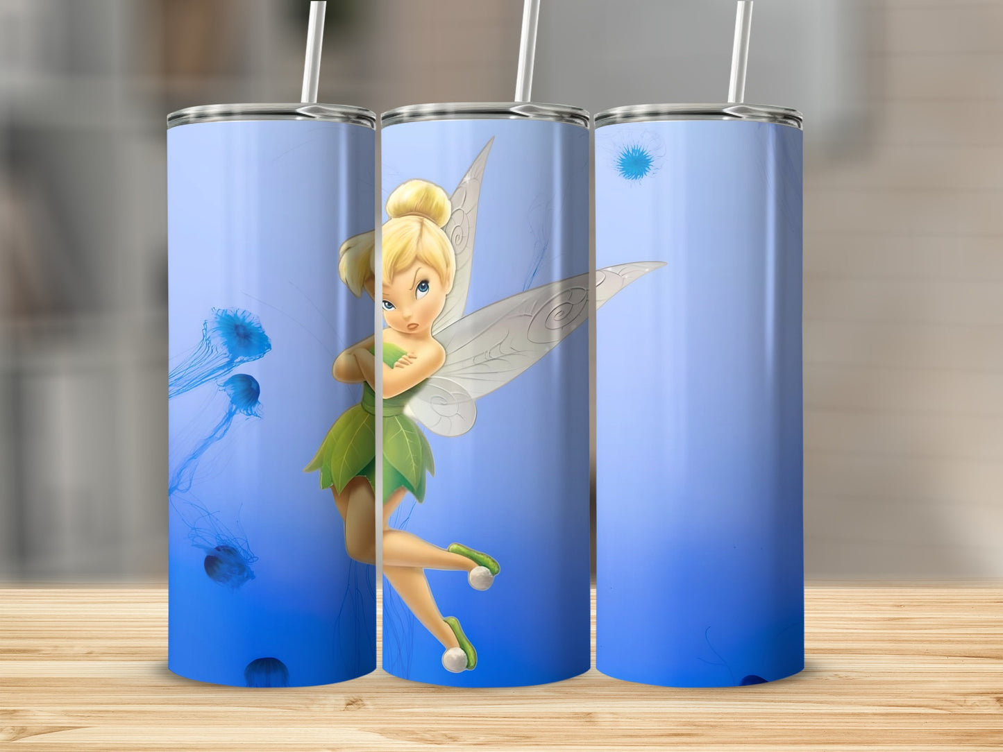Fairy Character Vibrant Blue Themed Insulated Tumbler