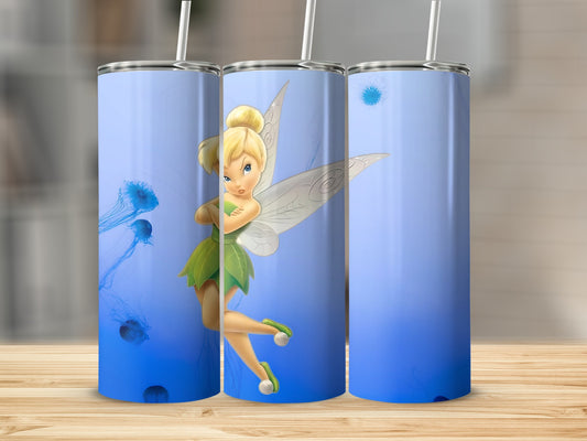 Fairy Character Vibrant Blue Themed Insulated Tumbler