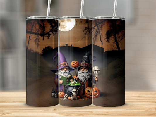 Halloween Gnome Wizards with Pumpkins Tumbler Product