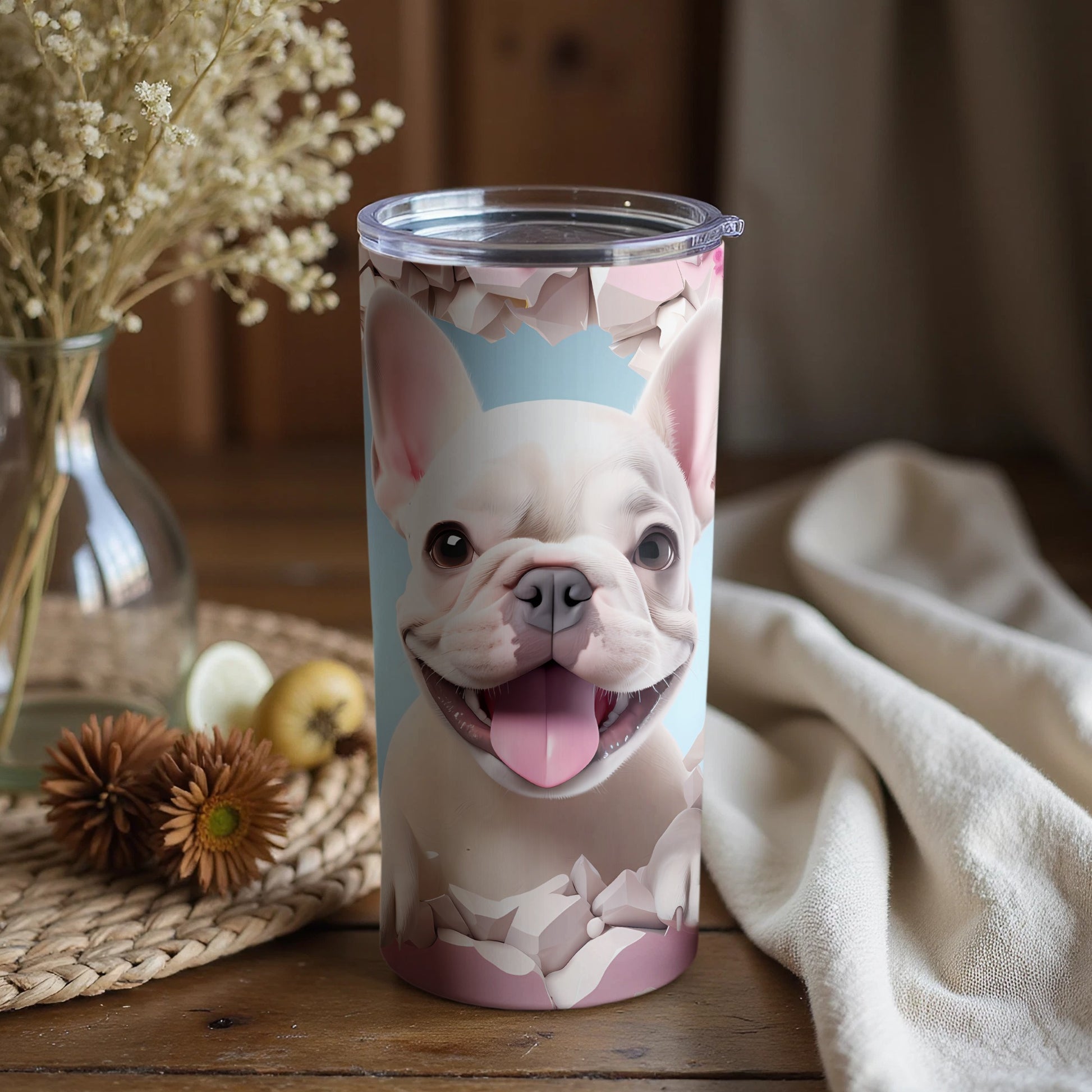 Delightful Smiling French Bulldog Art Print Tumbler product type
French Bulldog
Bulldog
Dog Lover
Pet Lover
Cute Dog
Happy Dog
Smiling Dog
Dog Art
Pet Illustration
Tumbler
Drinkware
Beverage Container
Puppy Design
Animal Print
Gift Idea
Pet Owner Gift
Unique Tumbler
Dog Theme
Frenchie
Travel Cup