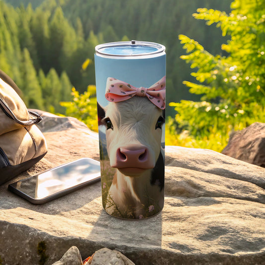 Happy Calf Pink Bow Artwork Graphic Tumbler product type