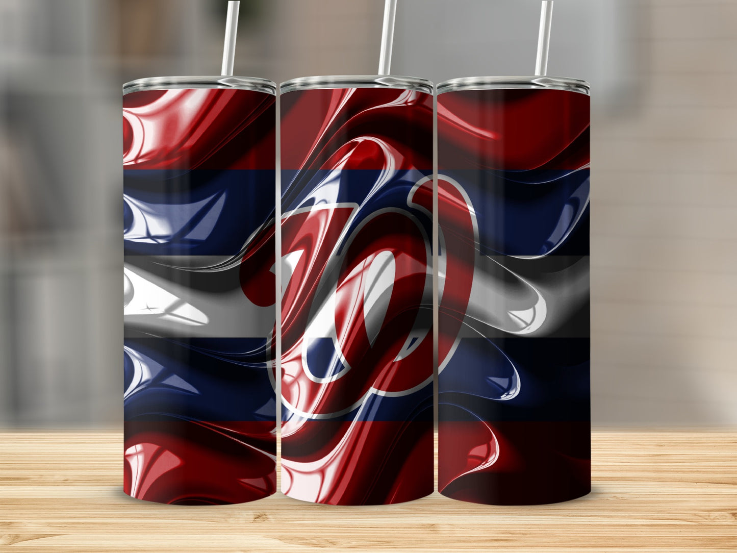 Washington Nationals Team Abstract Swirls Logo Tumblers