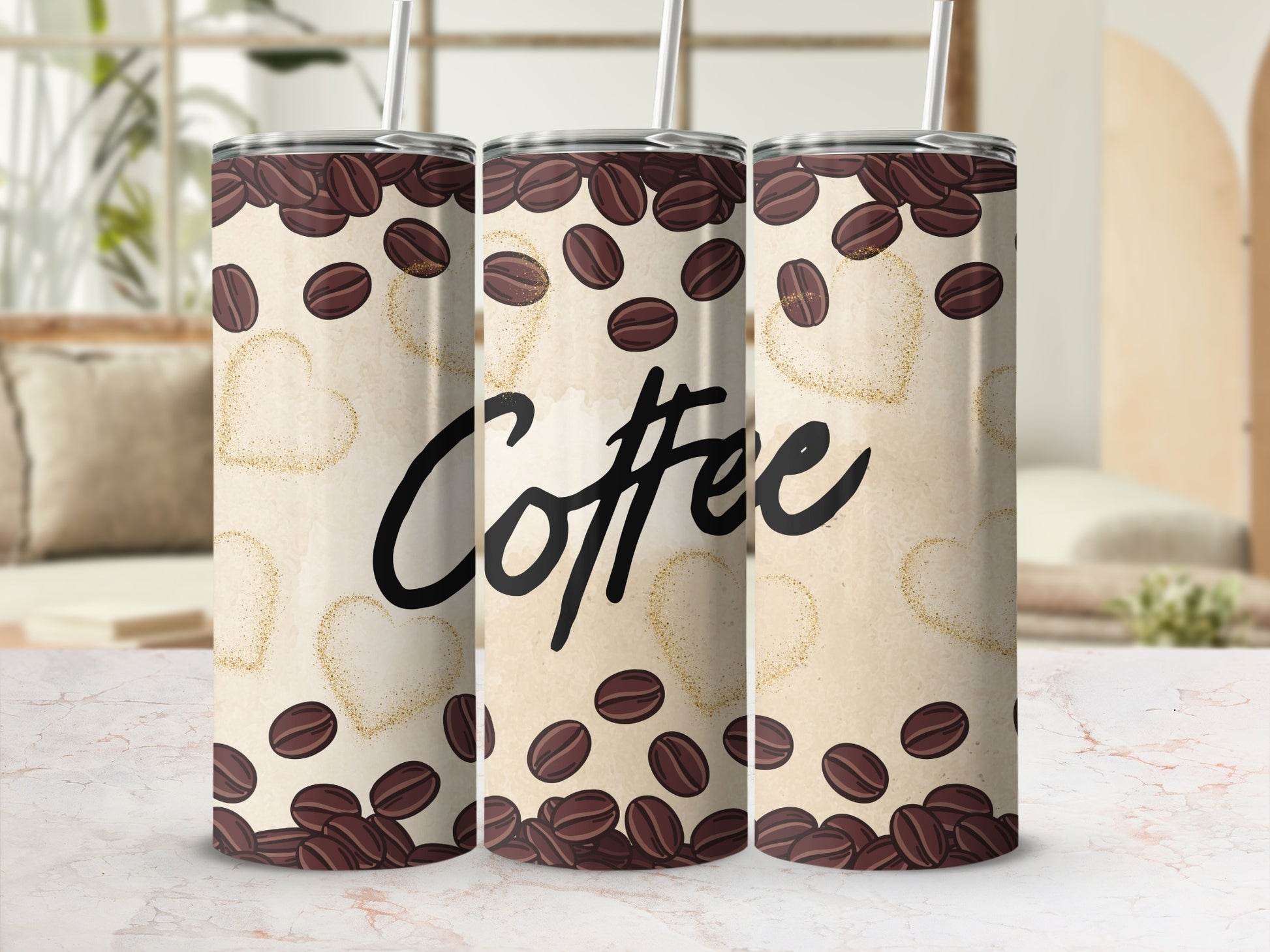 Coffee Beans Design Insulated Tumbler Product