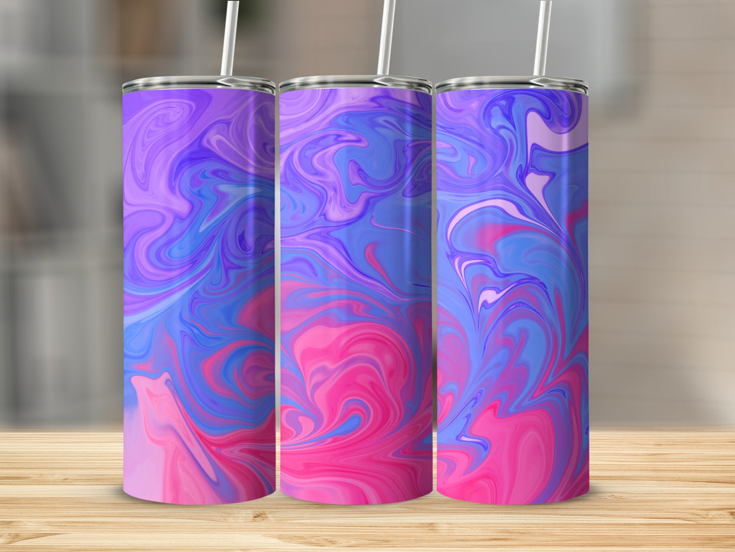 Vibrant Abstract Swirls Insulated Drink Tumbler Product