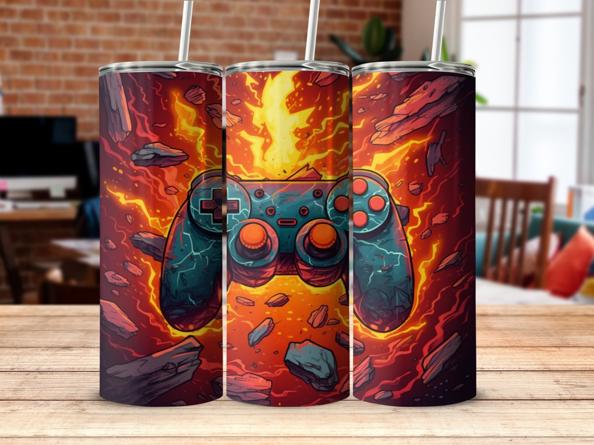 Explosive Game Controller Custom Tumbler Design