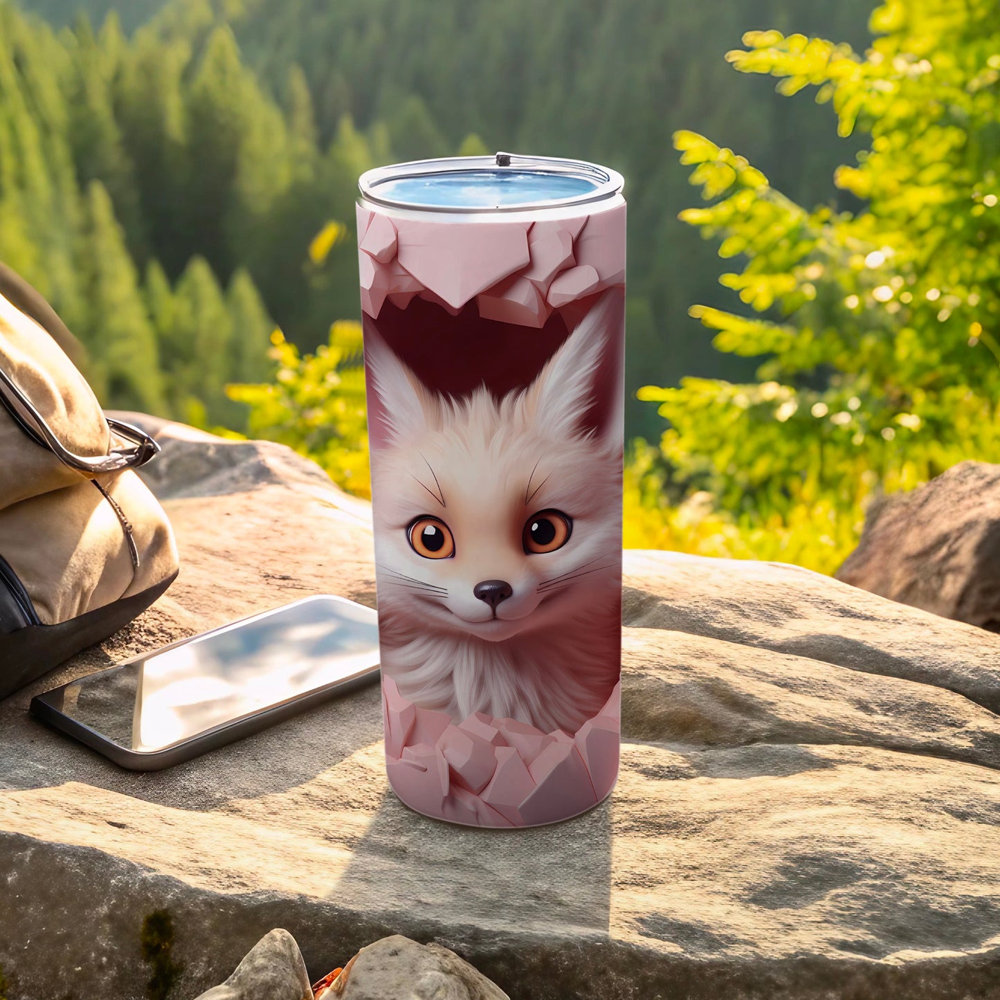 Cute Fox Design Tumbler for Outdoor Adventures