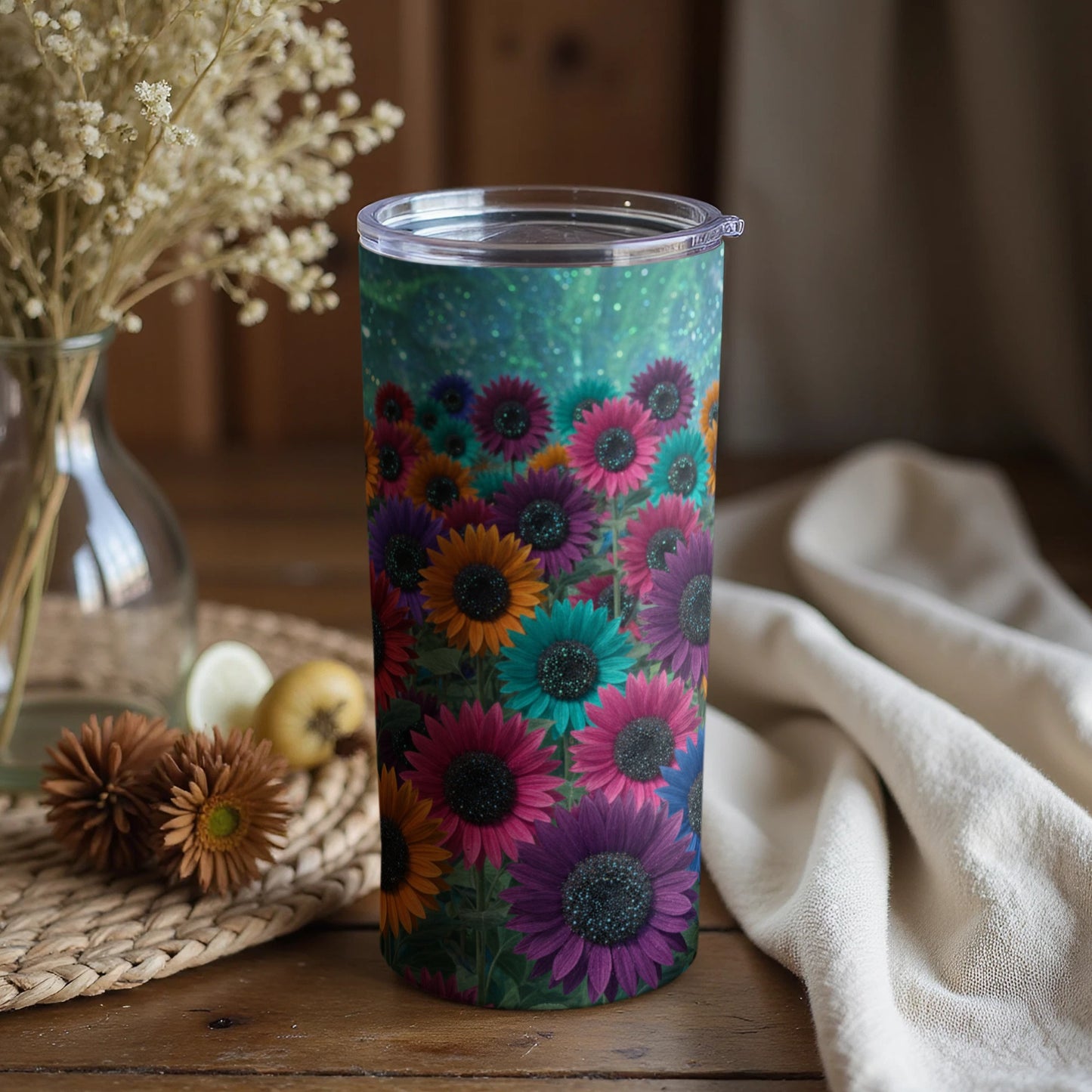 Vibrant Sunflower Fields Patterned Tumbler Product