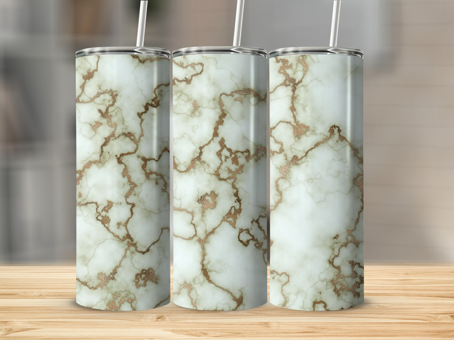 Gold Veins On Ivory Surface Aesthetic Design Tumblers