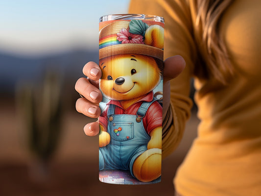 Watercolor Bear with Rainbow Backpack Hat Overalls Tumblers