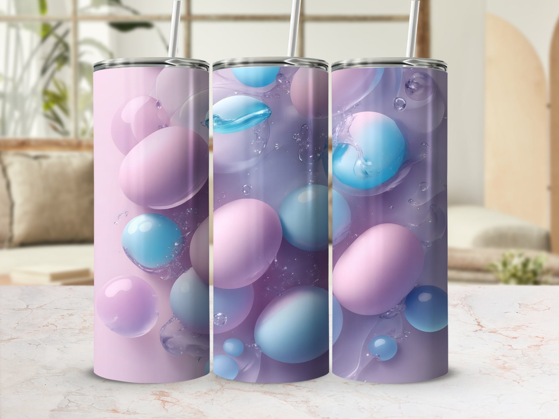 Pink Blue Purple Bubbles Water Splash Gradient Tumbler product type