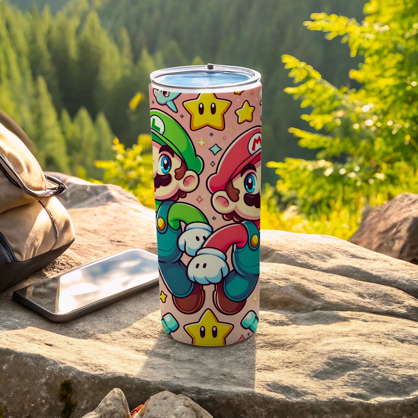 Colorful Cartoon Characters Travel Tumbler Cup for Outdoor Adventures