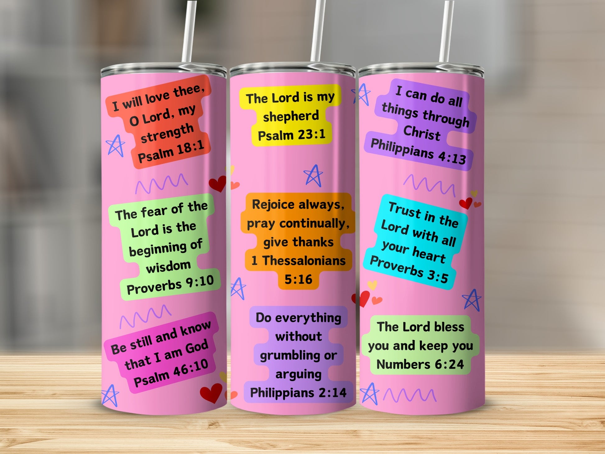 Christian Motivational Quotes Tumbler Set