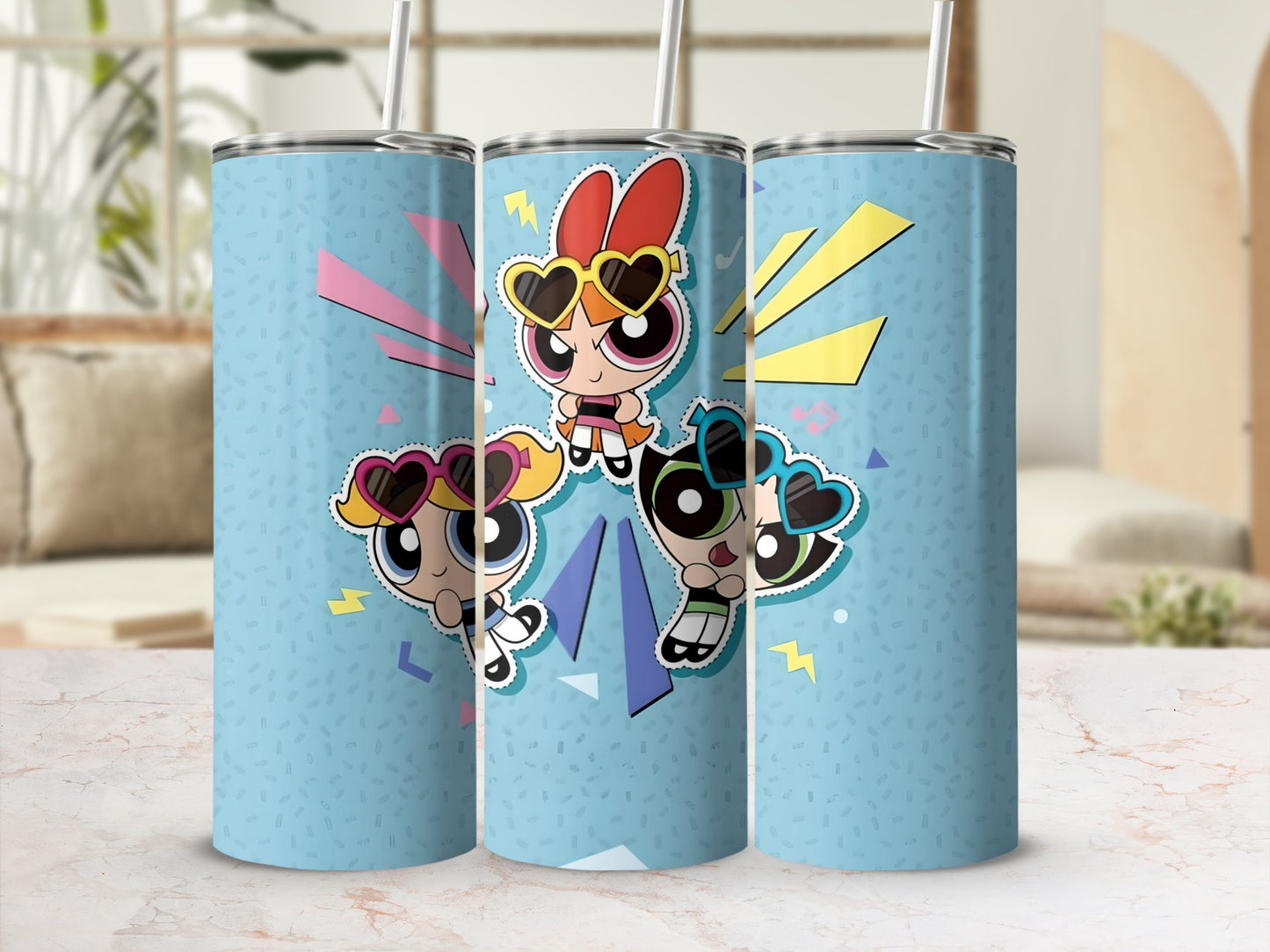 Powerpuff Girls with Sunglasses Travel Tumbler