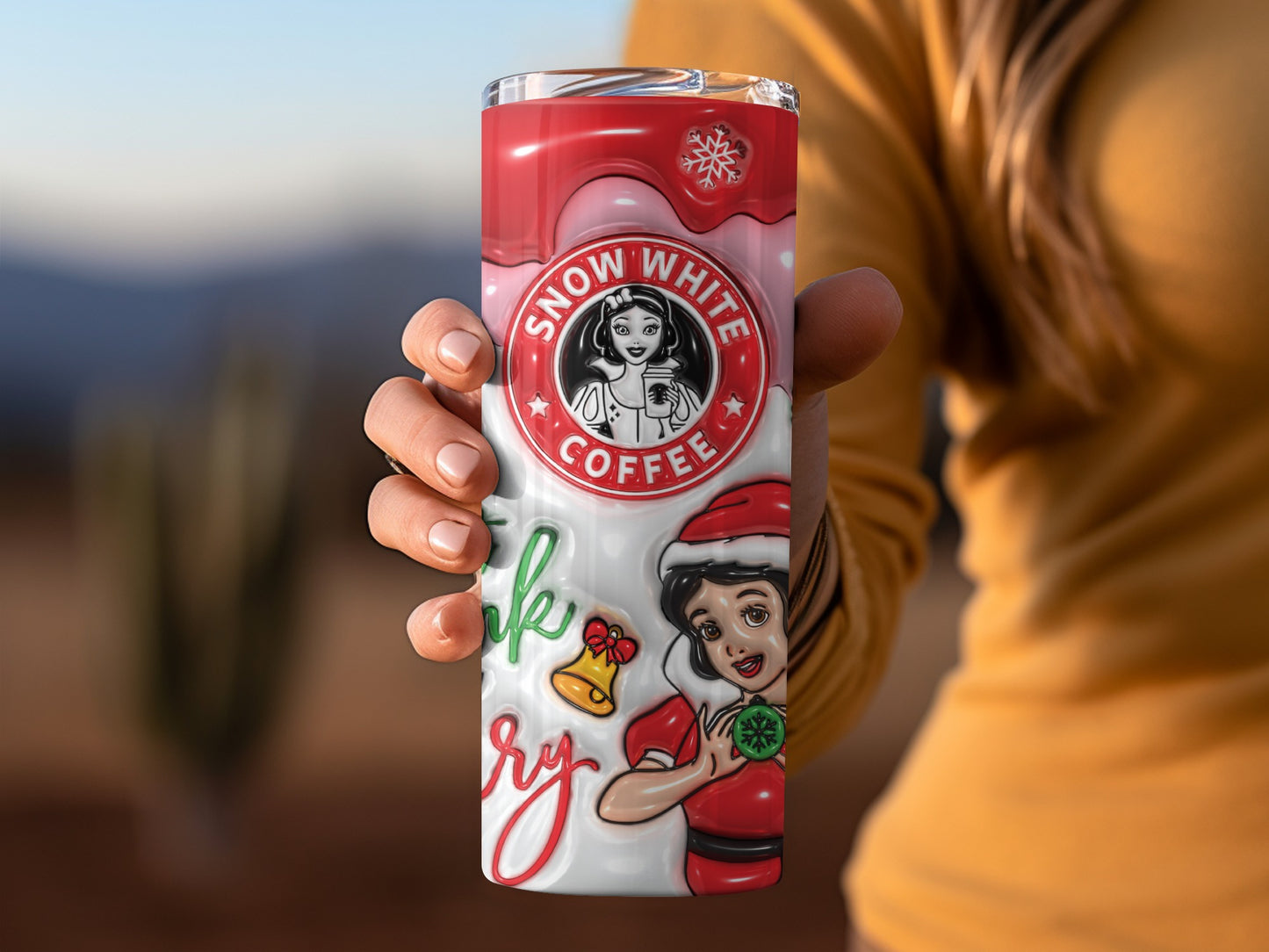 Snow White Christmas Coffee Tumbler Holiday Gift