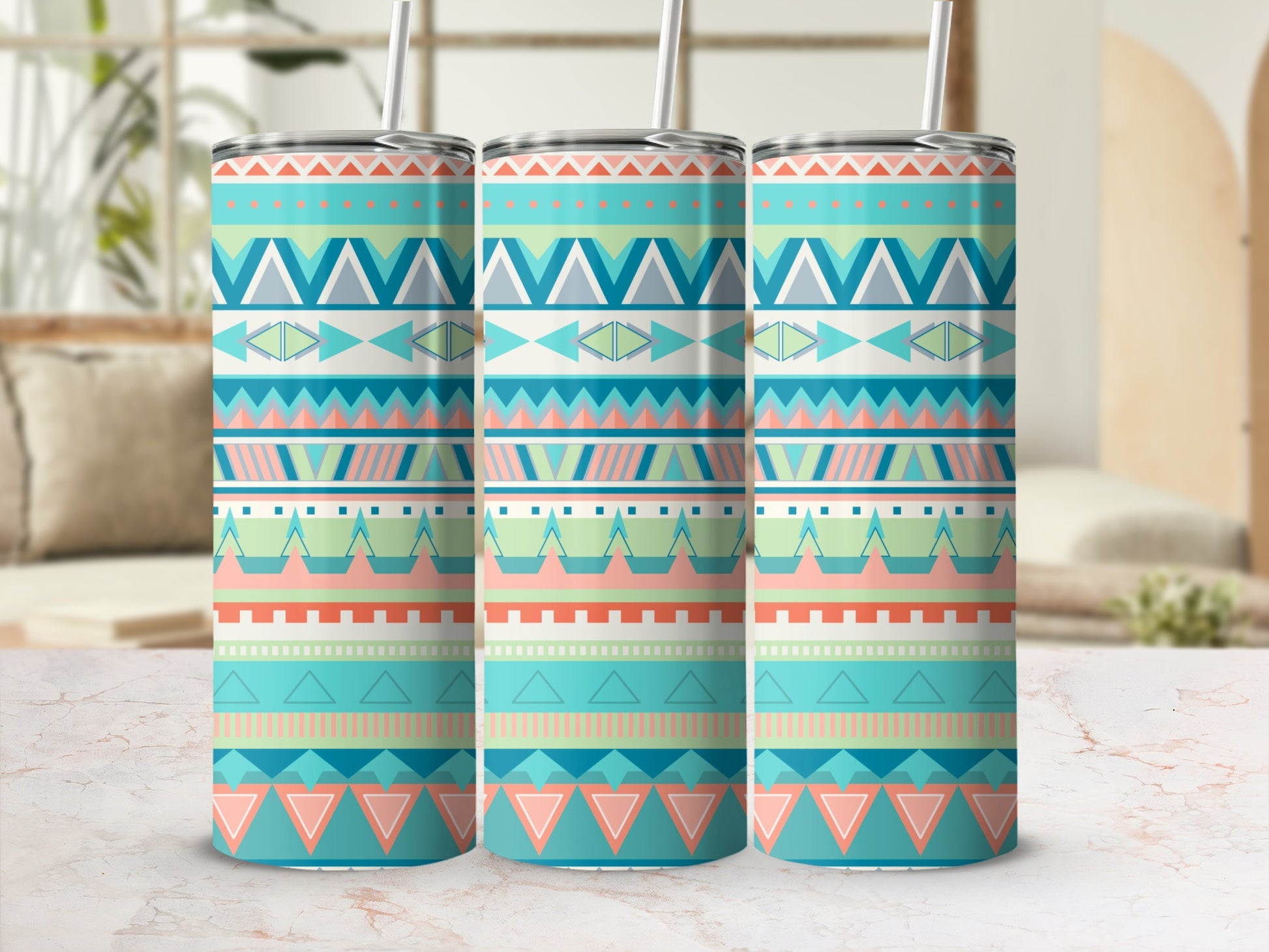 Colorful Aztec Pattern Insulated Tumbler product