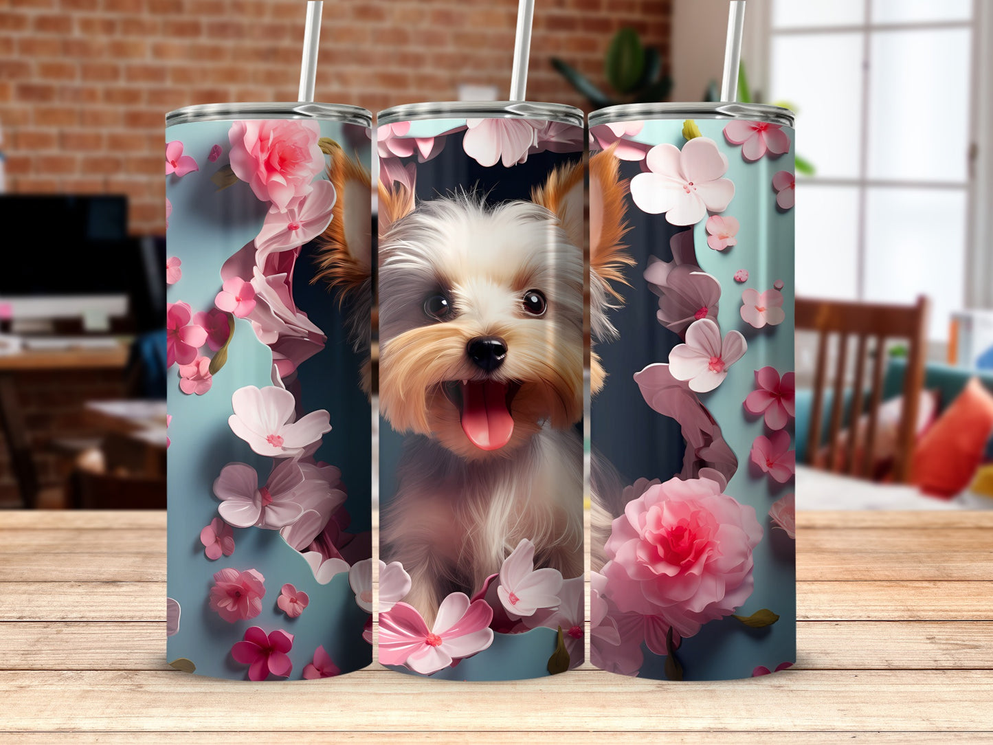 Yorkshire Terrier Floral Design Happy Puppy product type
Yorkie
Yorkshire Terrier
Dog
Puppy
Pet
Cute Dog
Dog Lover
Floral
Pink Flowers
Flower Design
Happy Dog
Tumbler
Drinkware
Insulated Tumbler
Pet Art
Canine
Animal Print
Gift Idea
Unique Design
Spring Flowers