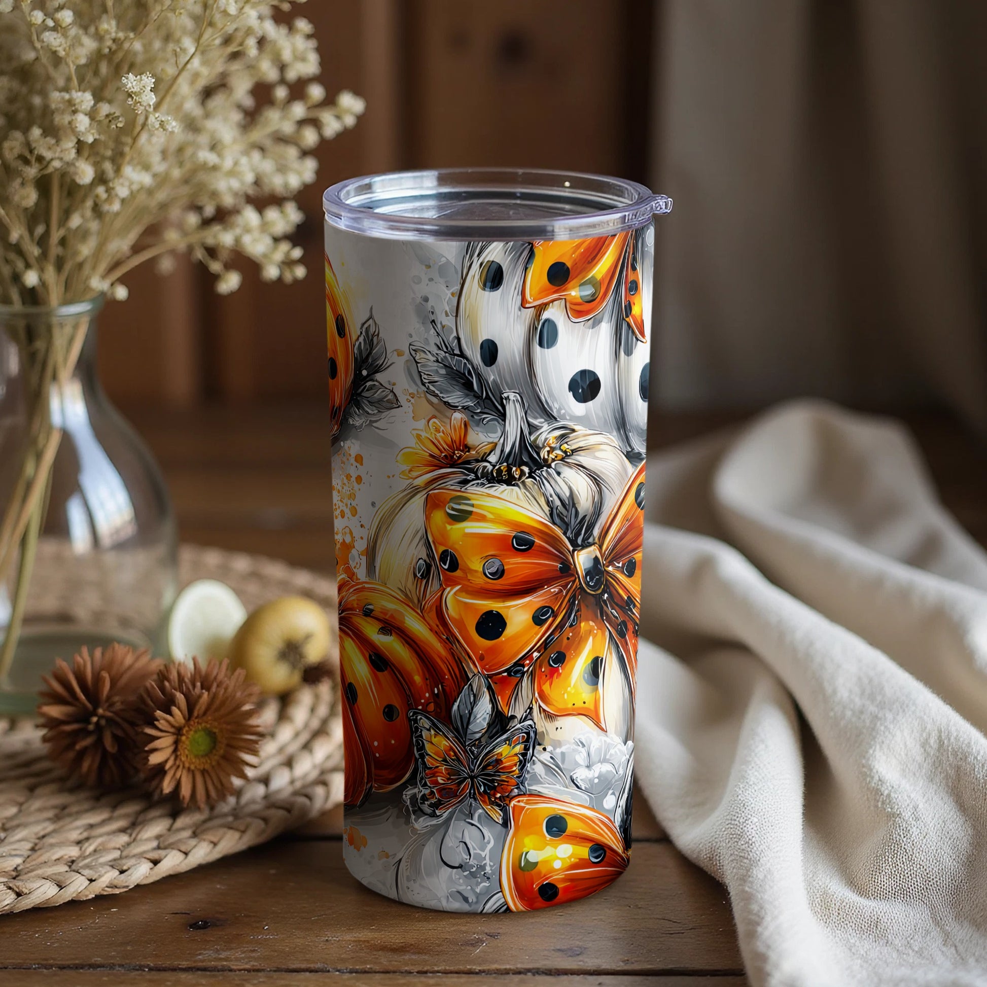Stunning Butterfly Art Beverage Tumbler Cup