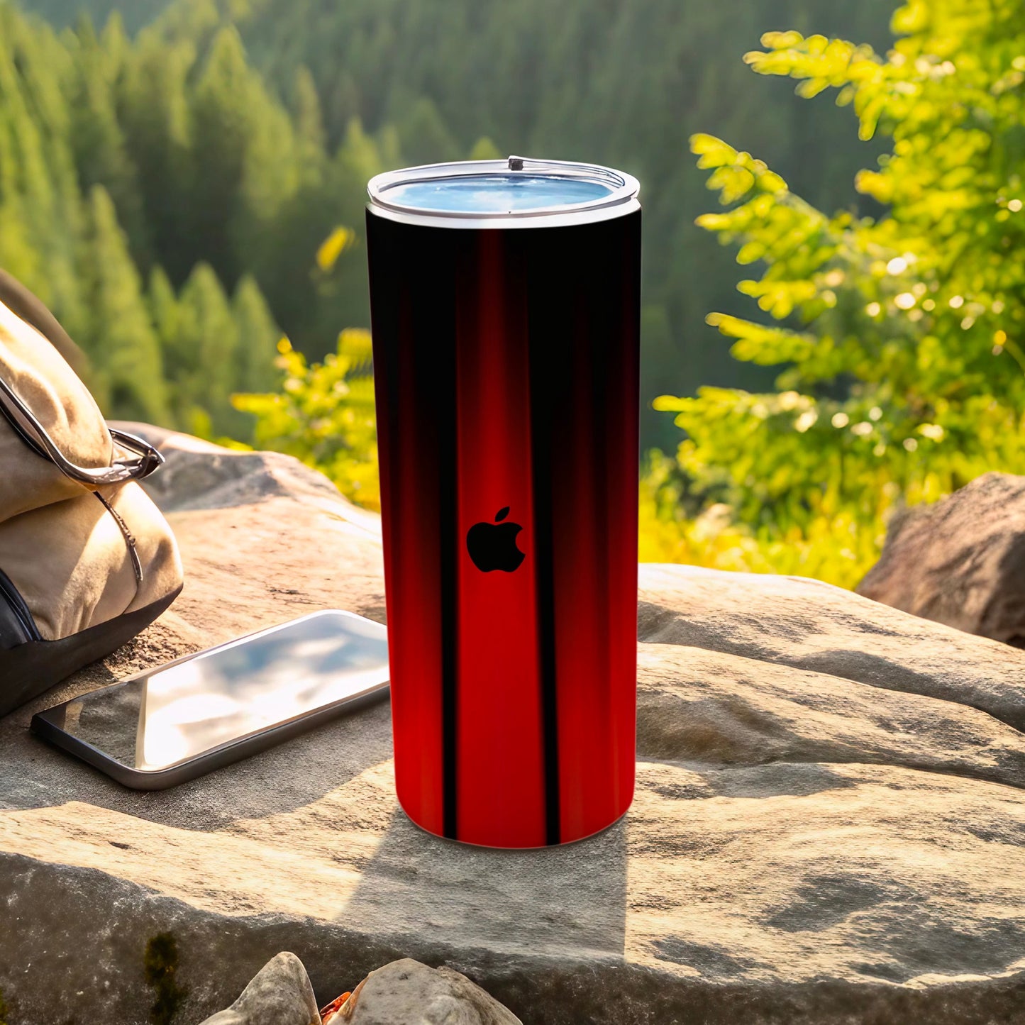 Red Black Gradient Apple Logo Skinny Tumbler product type