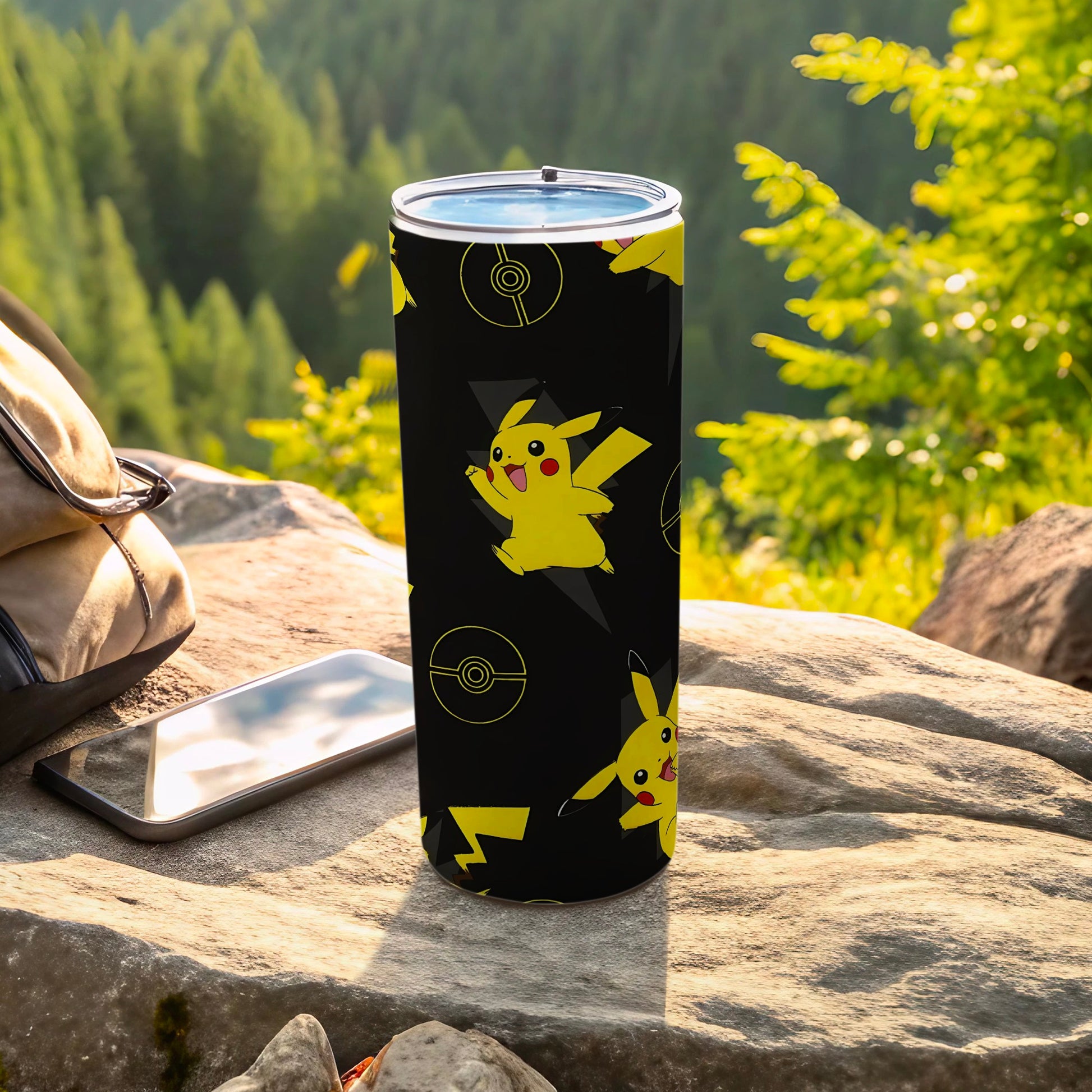 Pikachu Pattern Insulated Travel Tumbler Drinking Cup