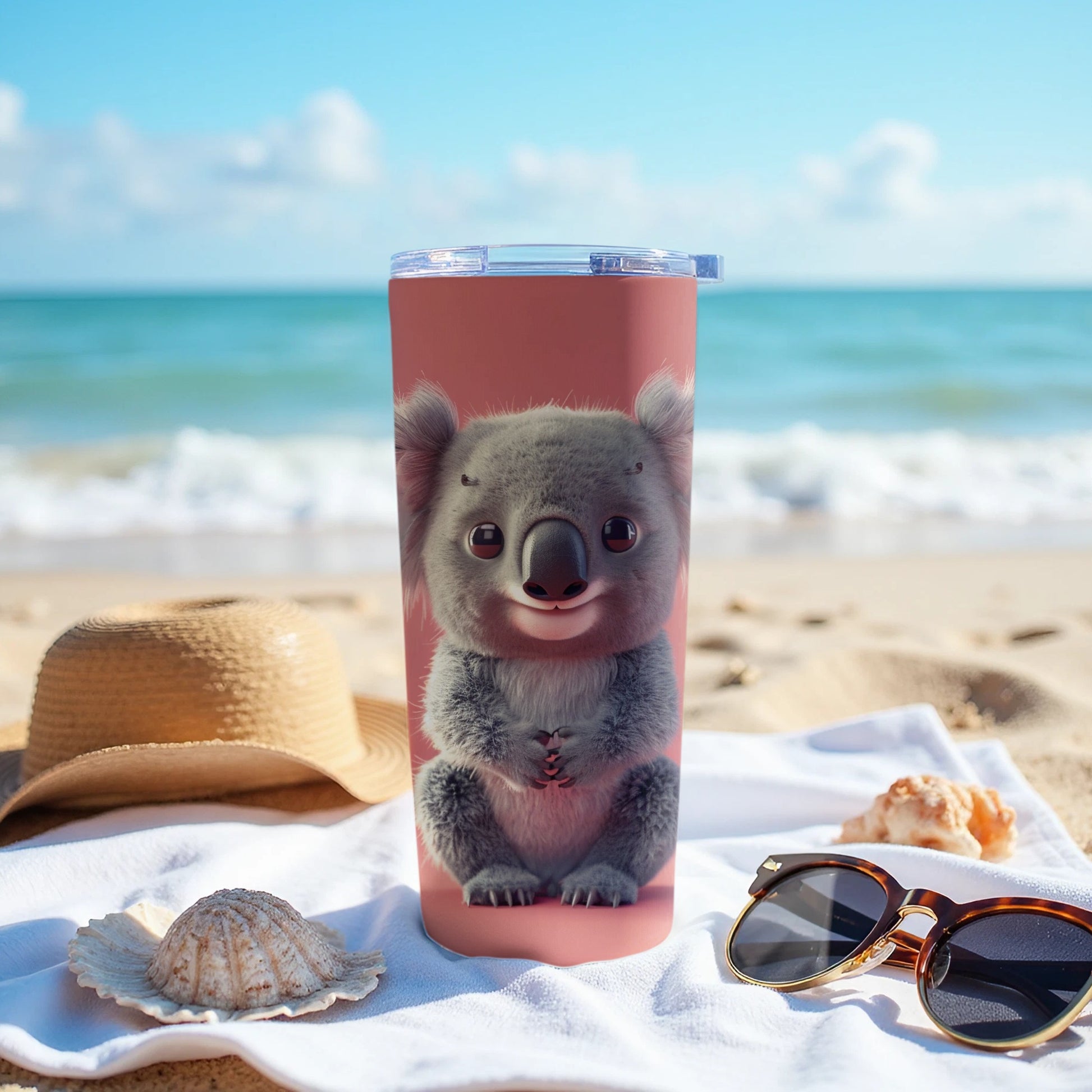 Cute Koala Beach Scene Travel Tumbler Drinkware product type
Koala Tumbler
Cute Koala
Beach Tumbler
Ocean Theme
Summer Drinkware
Travel Mug
Insulated Tumbler
Animal Design
Adorable Koala
Vacation Vibes
Coastal Lifestyle
Beach Day
Gift Idea
Unique Tumbler
Portable Cup
Koala Lover
Wildlife Art
Cartoon Animal
Happy Koala
Outdoors Drinkware