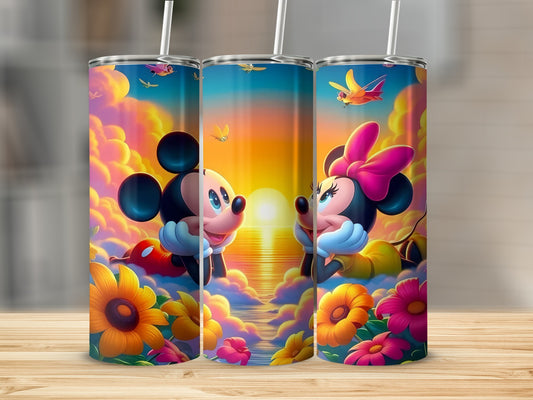 Colorful Cartoon Mouse Couple Design Tumbler Product