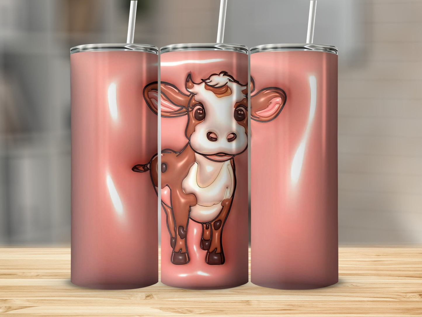 Adorable Cartoon Cow Design Tumbler for Cute Beverage Moments