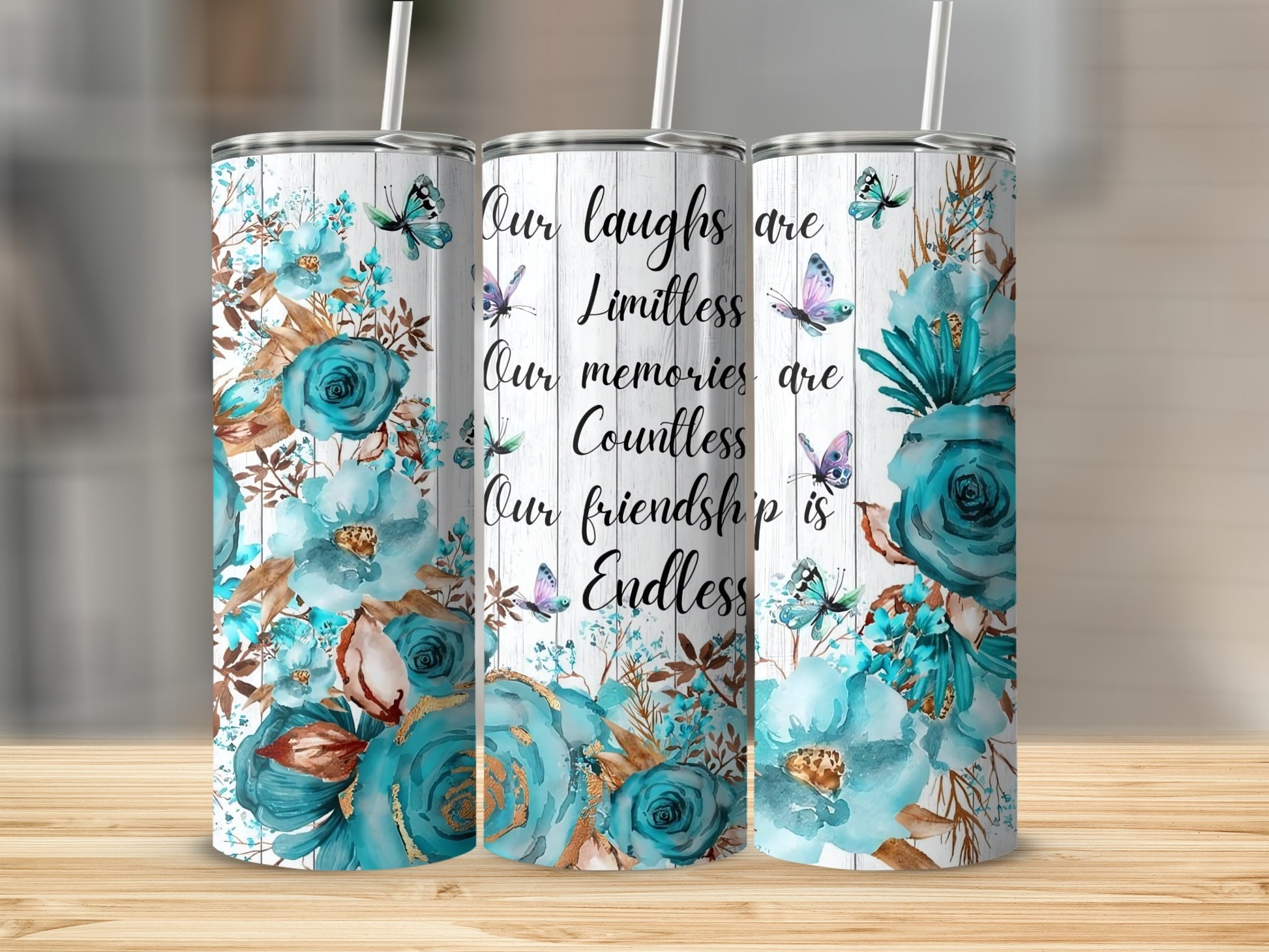 Floral and Inspirational Quote Tumbler