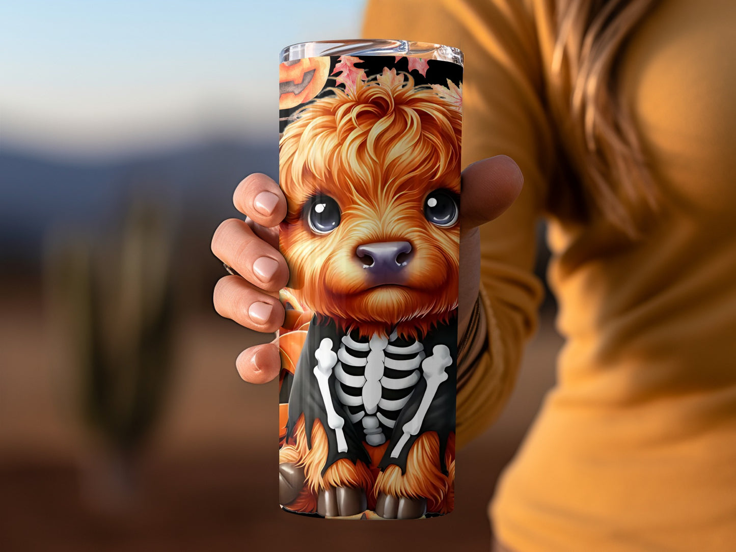 Cute Dog with Skeleton Halloween Design Tumbler