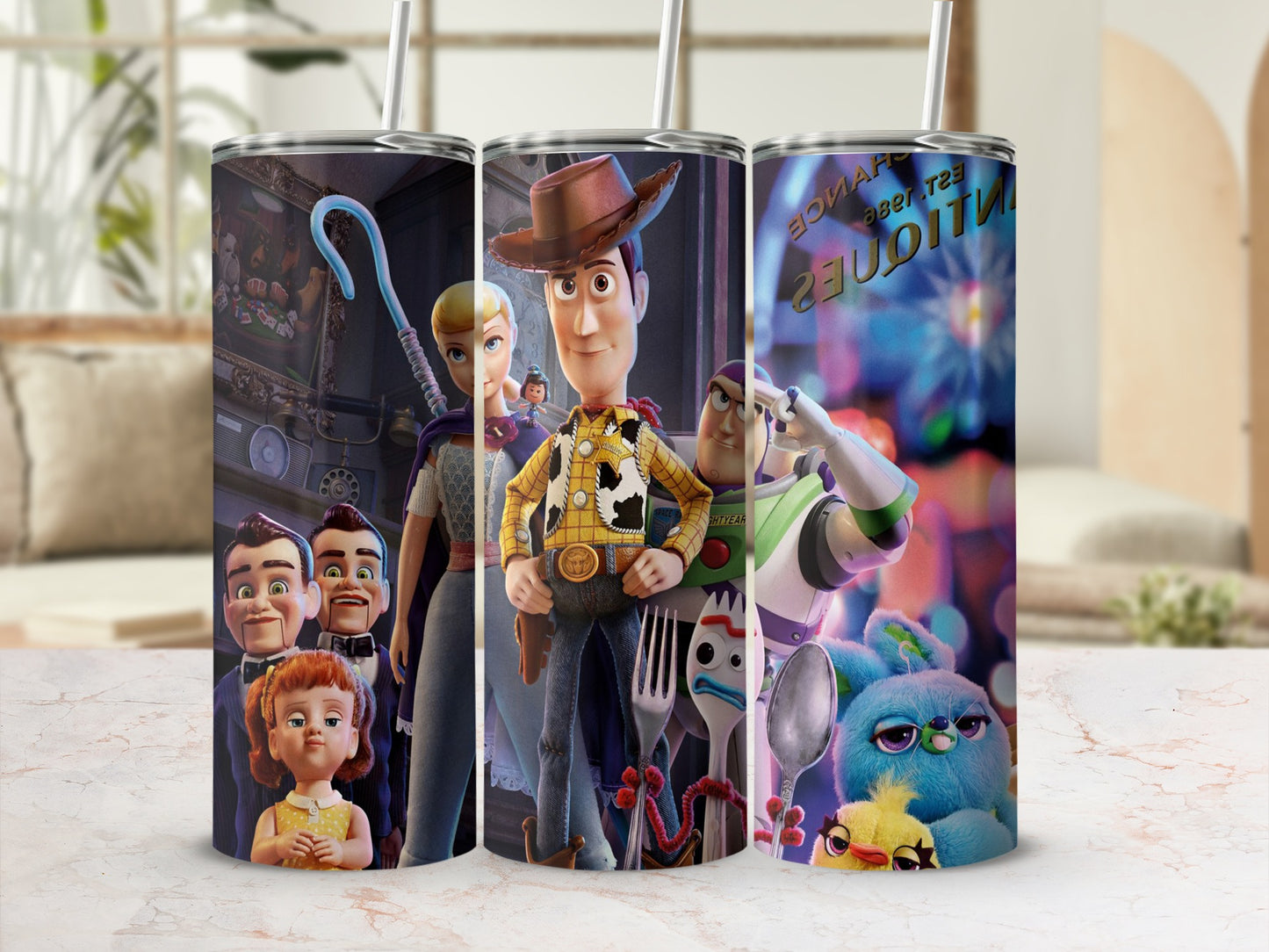 Toy Story Characters Custom Tumbler with Straw