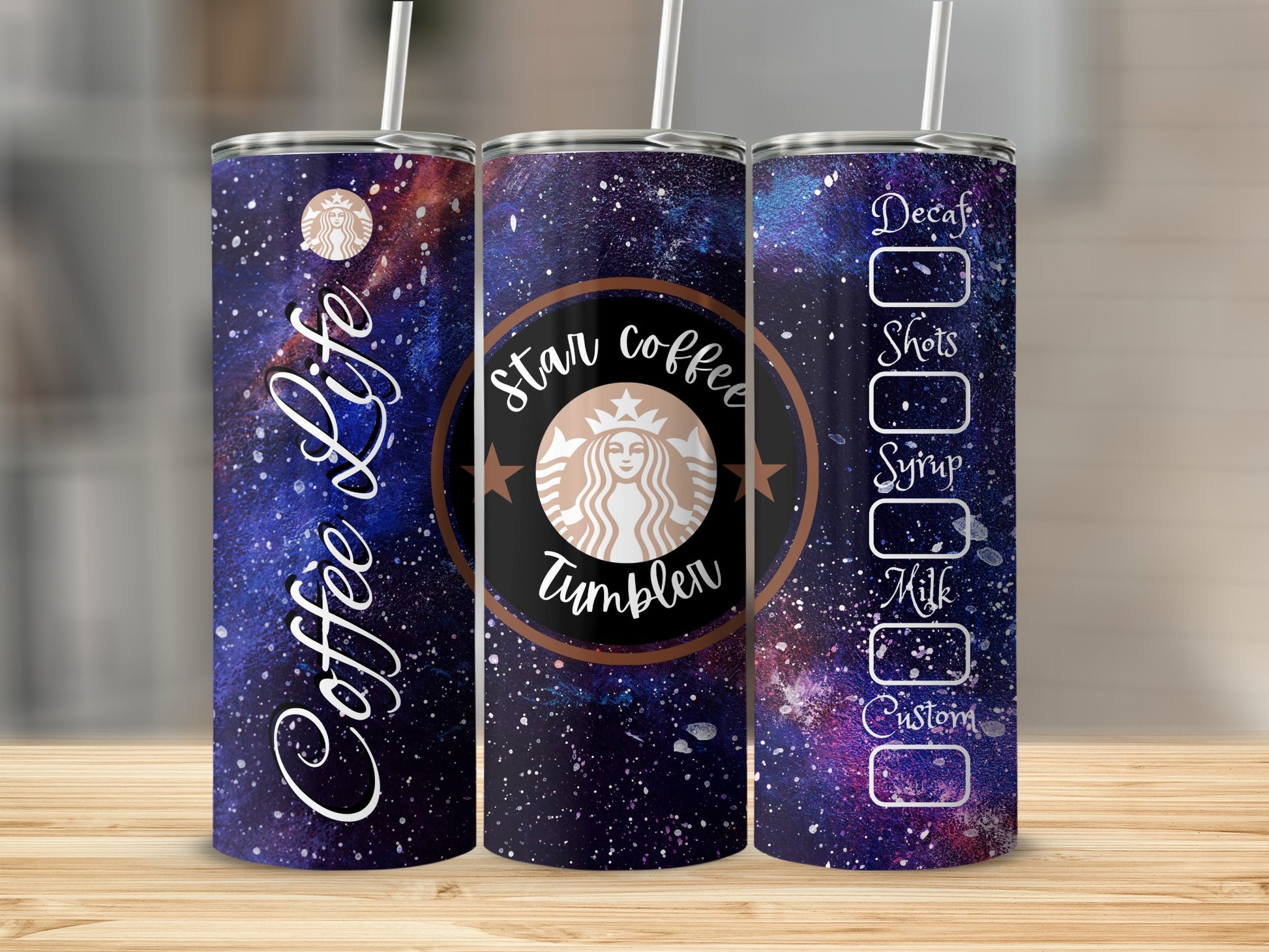 Coffee Life Star Coffee Tumbler with Custom Options
