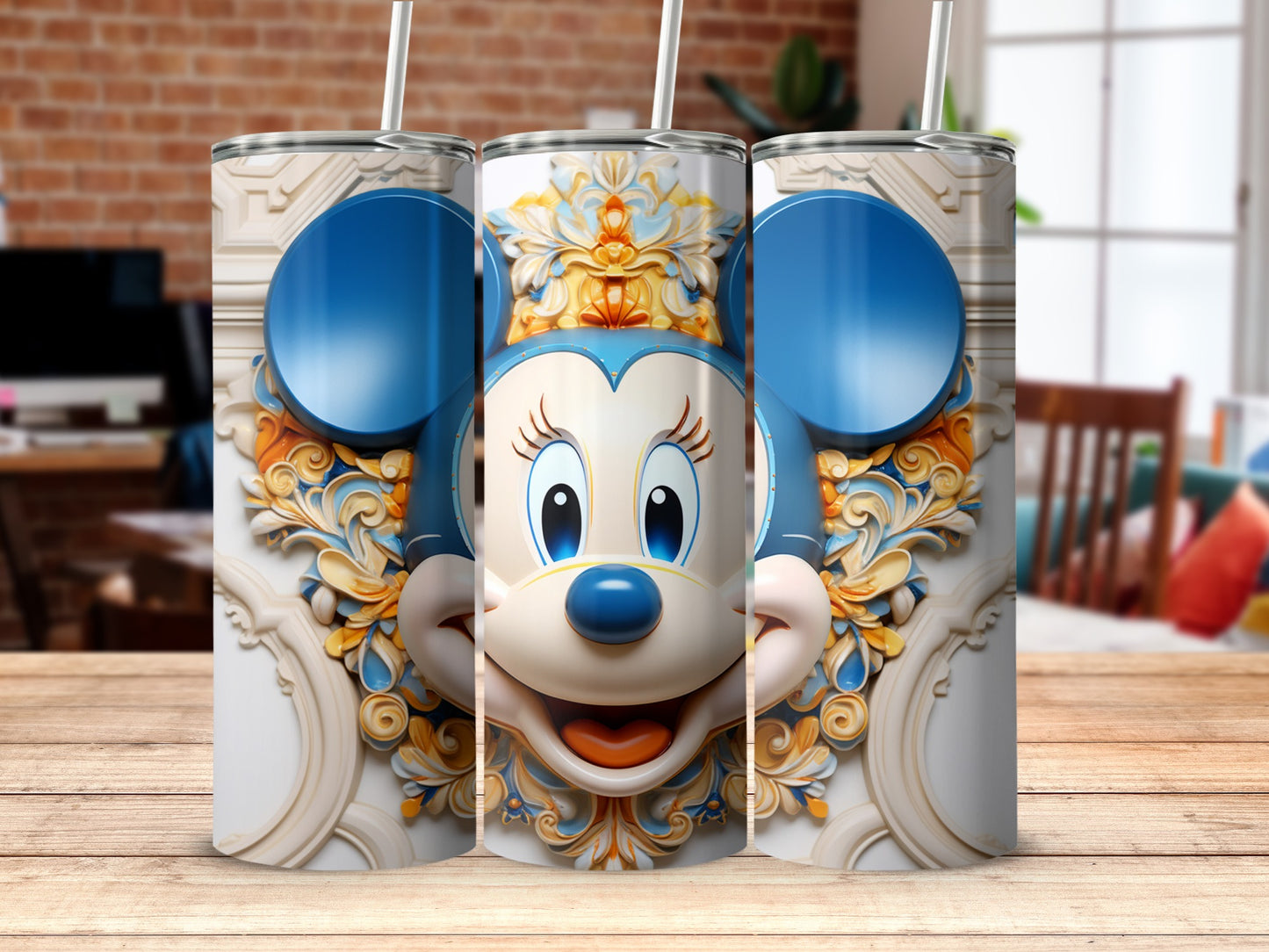 Stylish Vibrant Disney Inspired Tumbler Set