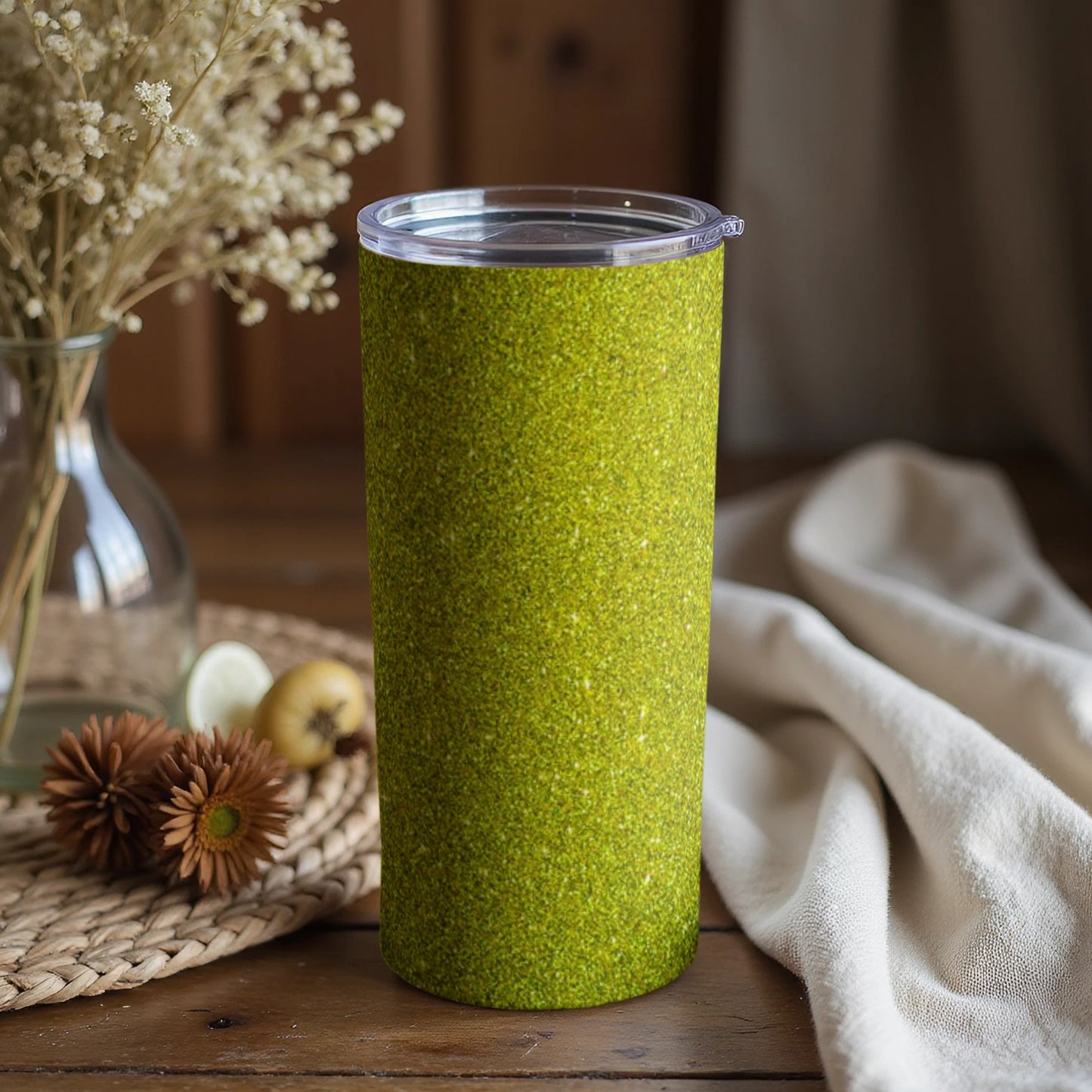 Sparkling Green Tumbler for Stylish Beverage Enjoyment