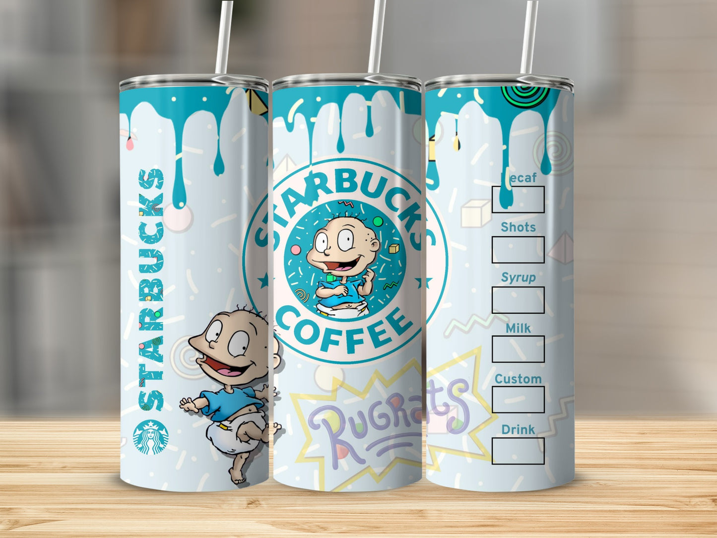 Cute Starbucks Rugrats Custom Drink Tumbler
