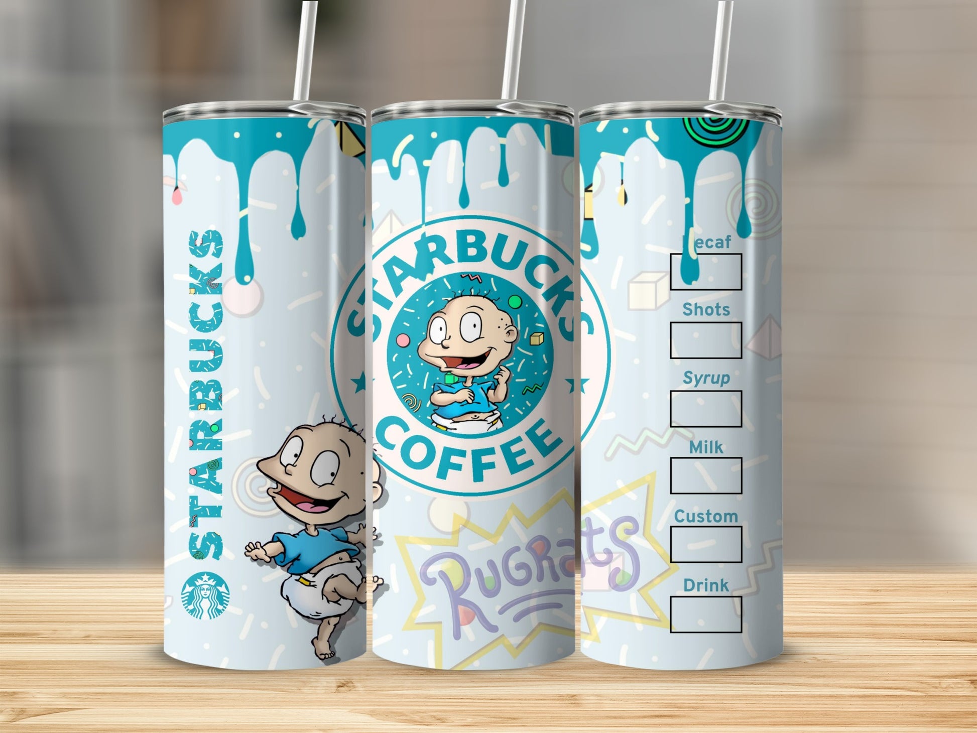 Cute Starbucks Rugrats Custom Drink Tumbler