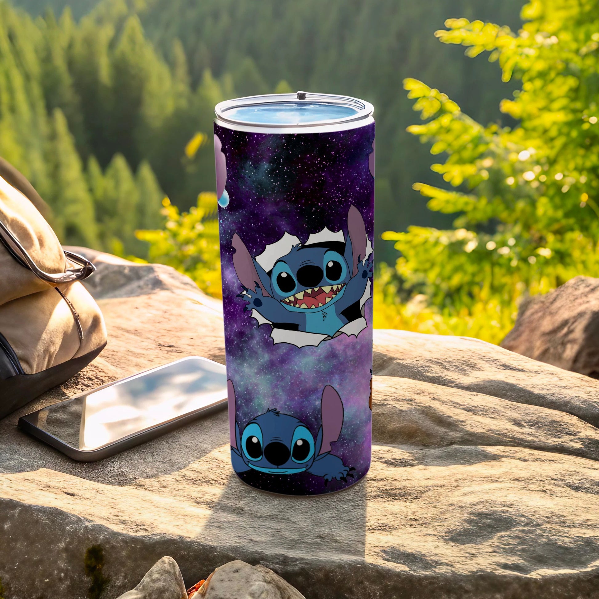 Stitch Galaxy Design Travel Tumbler for Stylish Hydration
