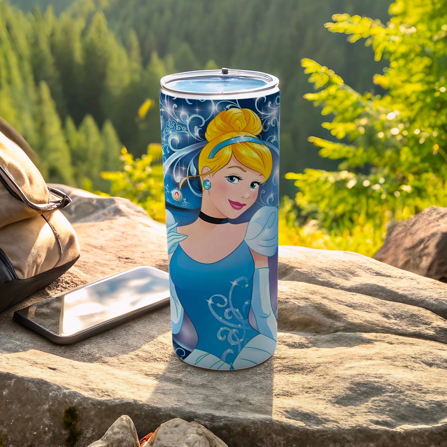 Cinderella Inspired Travel Tumbler with Lid Cup