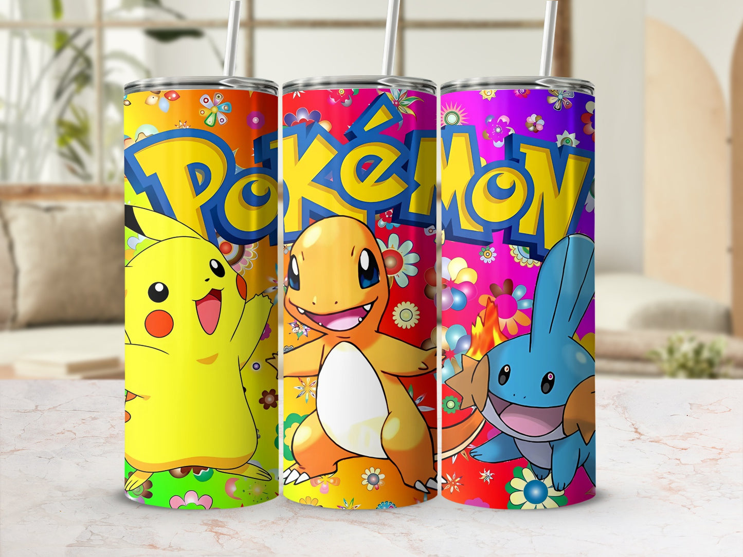 Colorful Pokémon Character Stainless Steel Tumbler