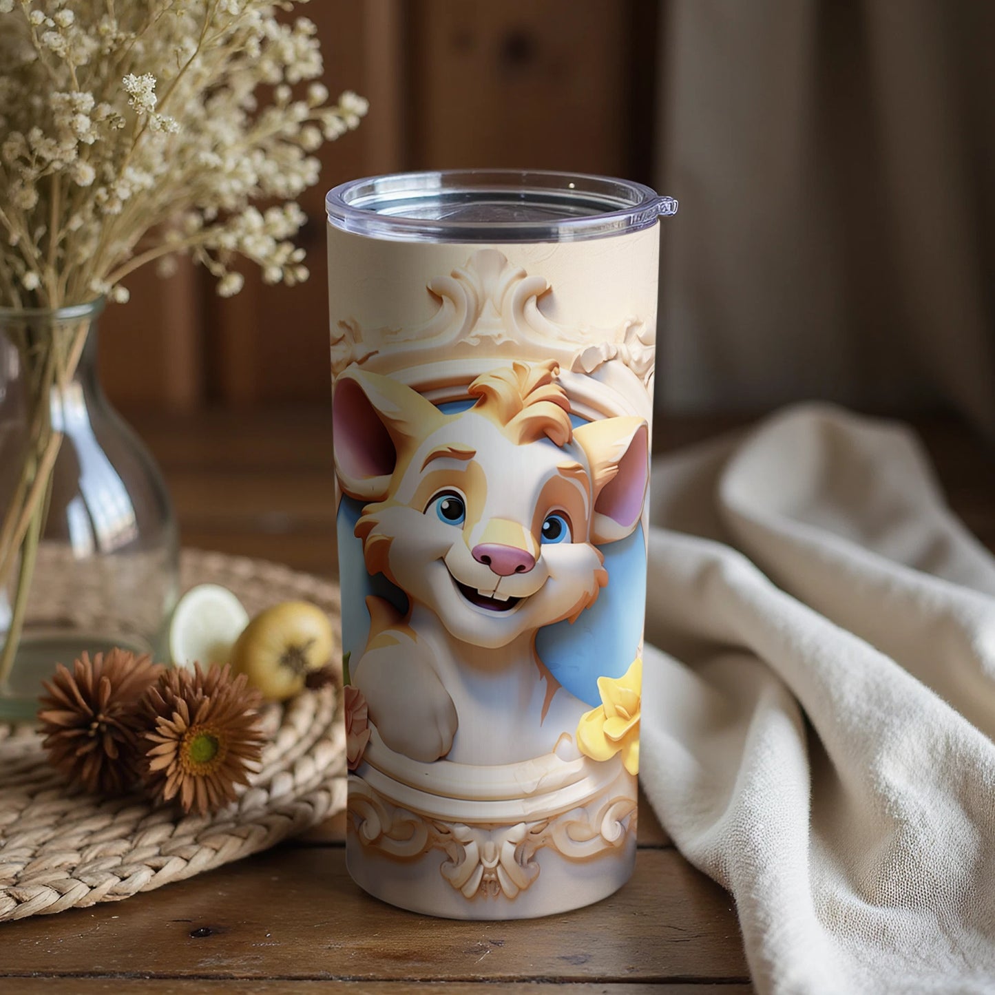 Cute Cartoon Animal Design Insulated Tumbler Cup