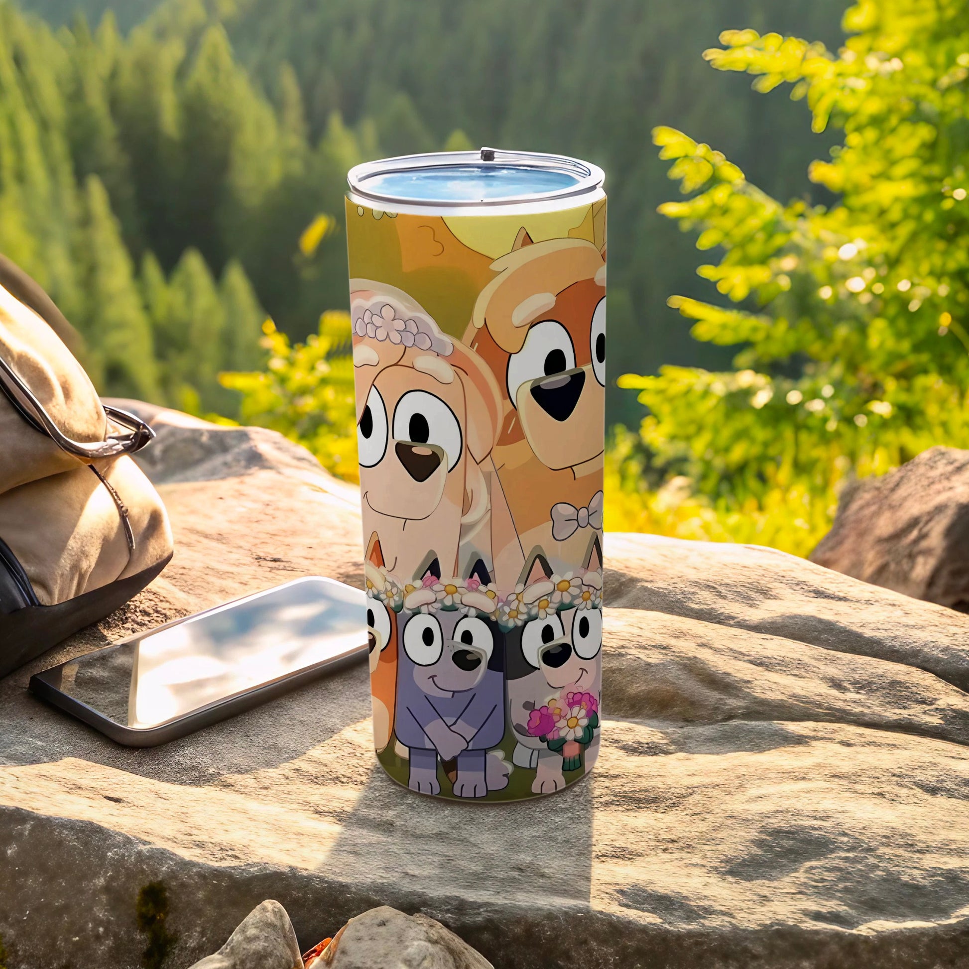 Adorable Cartoon Dogs Illustrated Insulated Tumbler