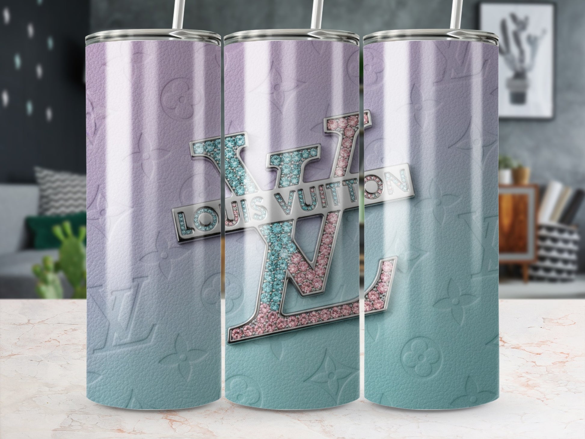 Luxurious Gradient Louis Vuitton Design Tumbler